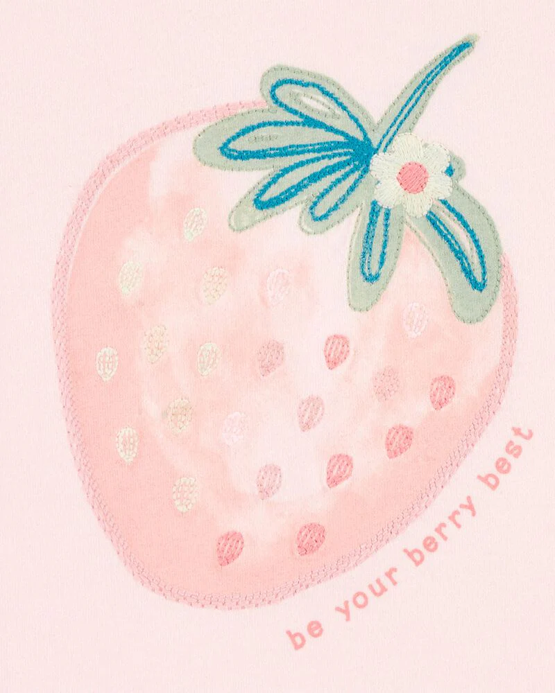 Carter's Toddler Short-Sleeve Strawberry Fashion Top with Waffle Knit Shorts