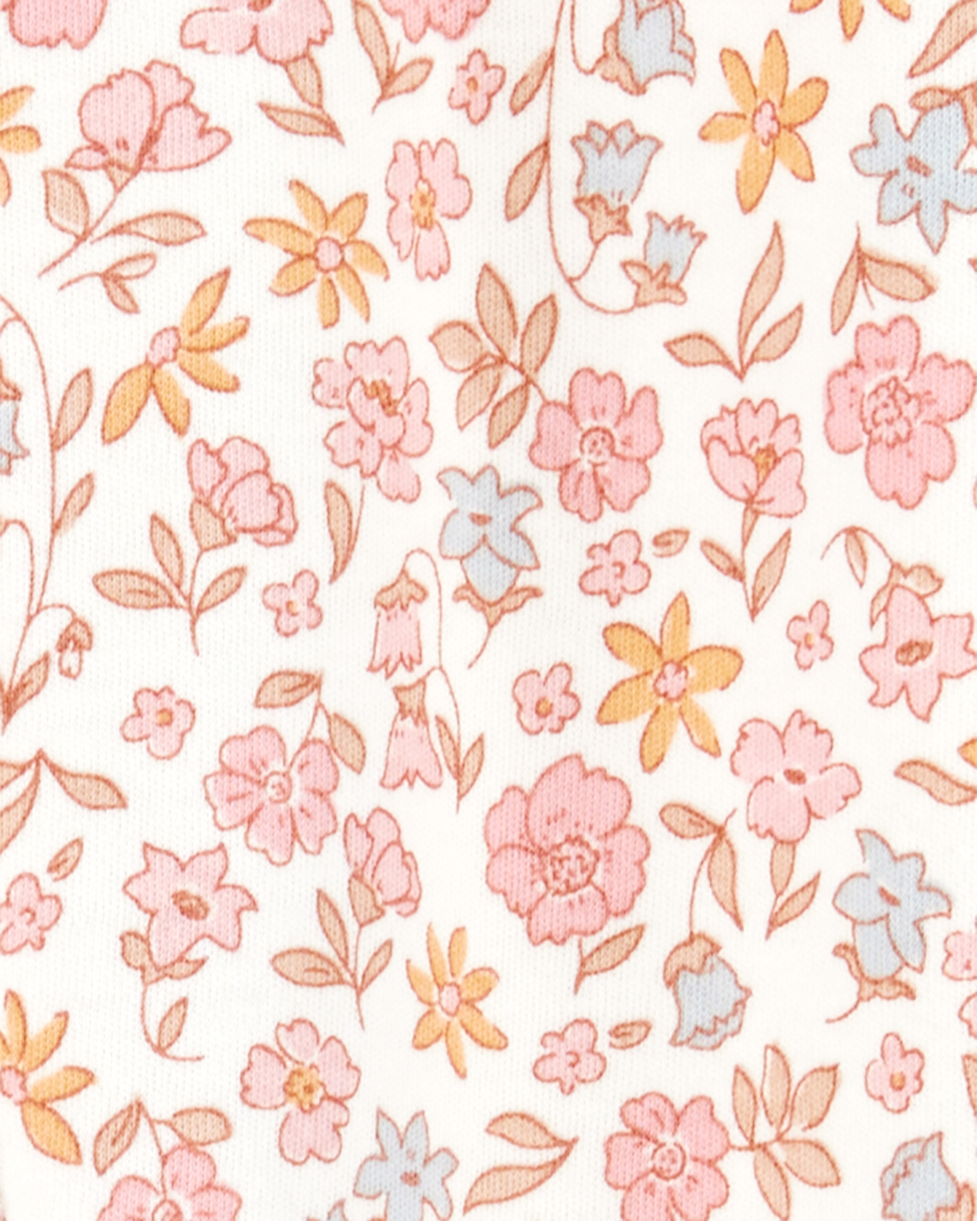 Carter's Baby Girl Floral 2-Way Zip Cotton Sleep & Play Pajamas - Pink