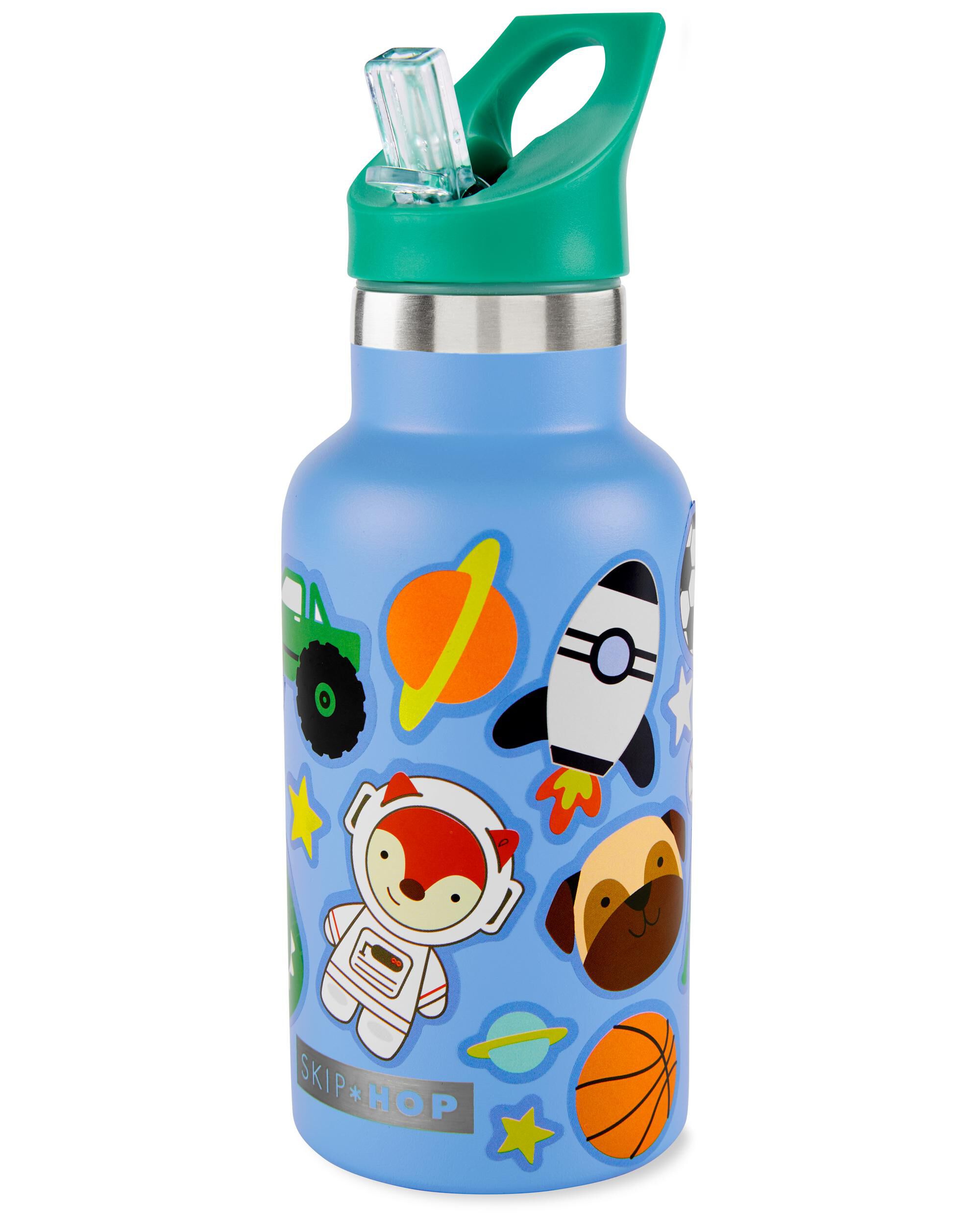 Carter's Stainless Steel Canteen Bottle With Stickers - Blue