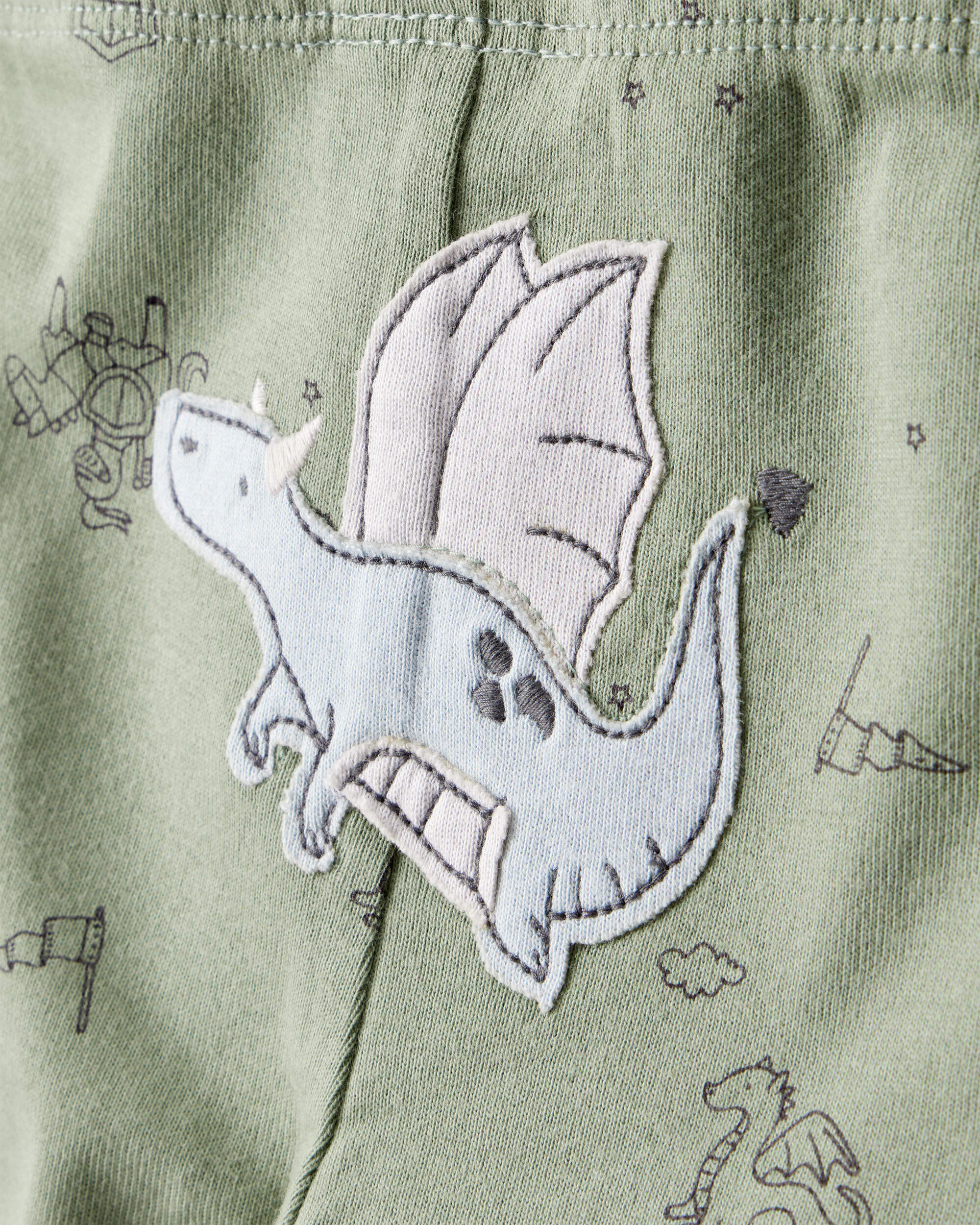 Carter's Baby Boy Dragon Print Cotton Long-Sleeve Bodysuit & Pant Set - Green/White