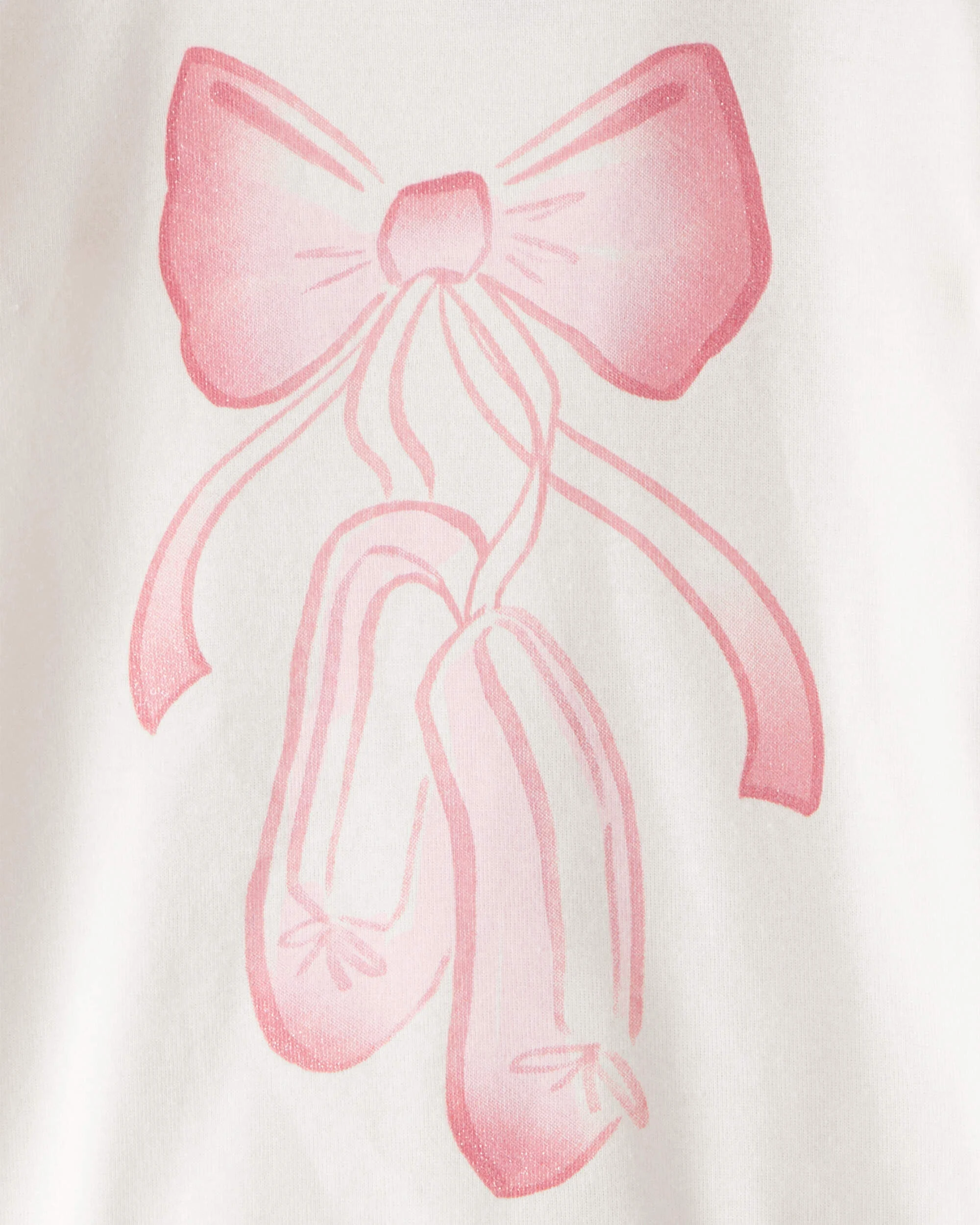 Carter's Toddler Girl Ballet Print 100% Cotton Long-Sleeve 4-Piece Pajamas - Pink/White