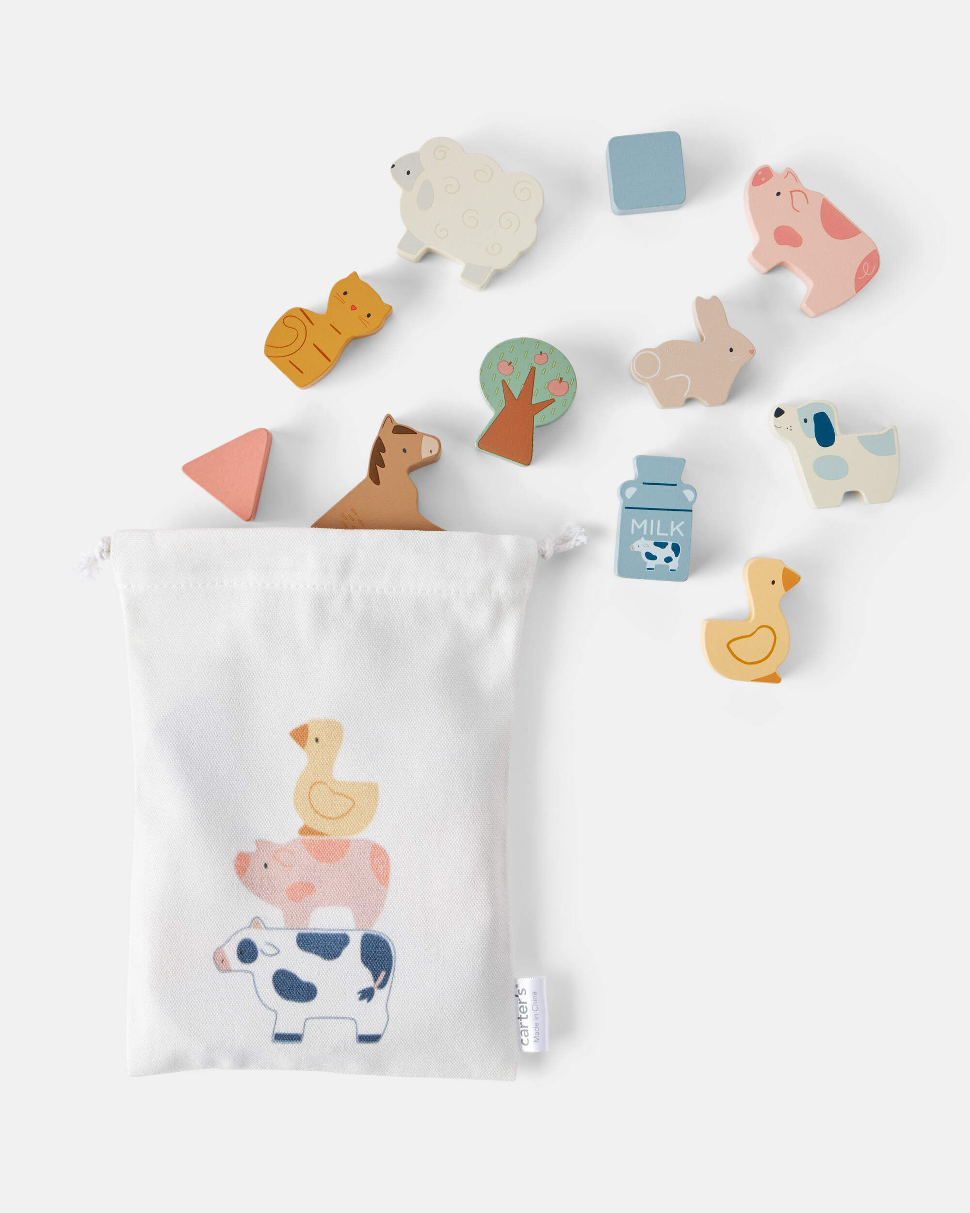 Carter's Farm Animals Wooden Activity Toy Set