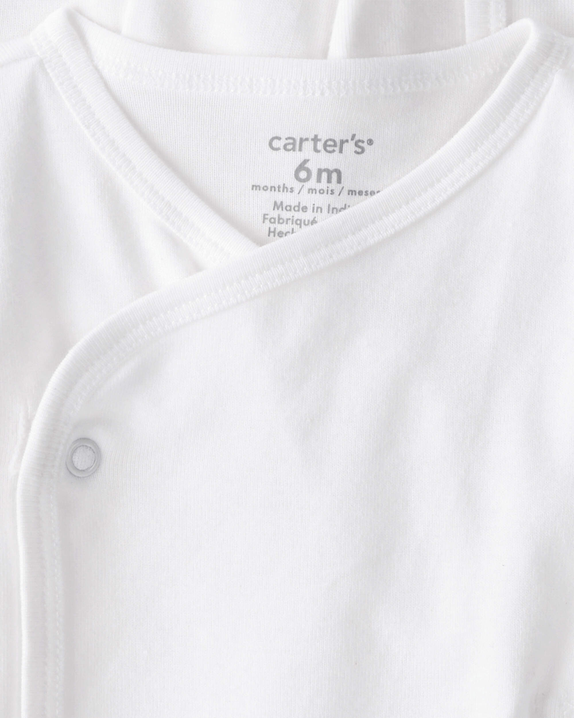 Carter's Baby 4-Pack Long-Sleeve Side-Snap Tees - White