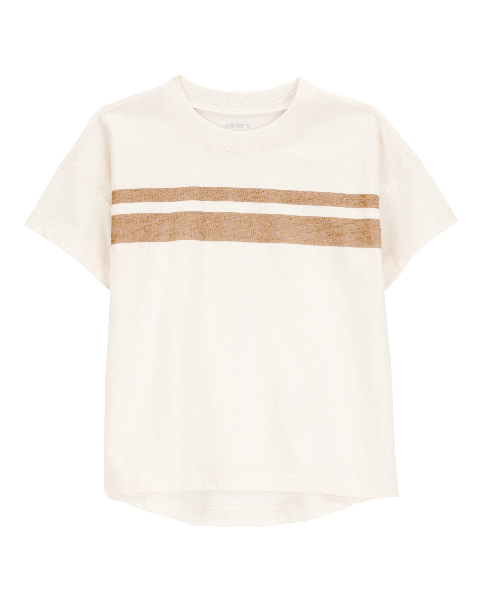 Carter's Baby 2-Piece Striped Short-Sleeve Tee & Pull-On Shorts Set - Cream/Brown
