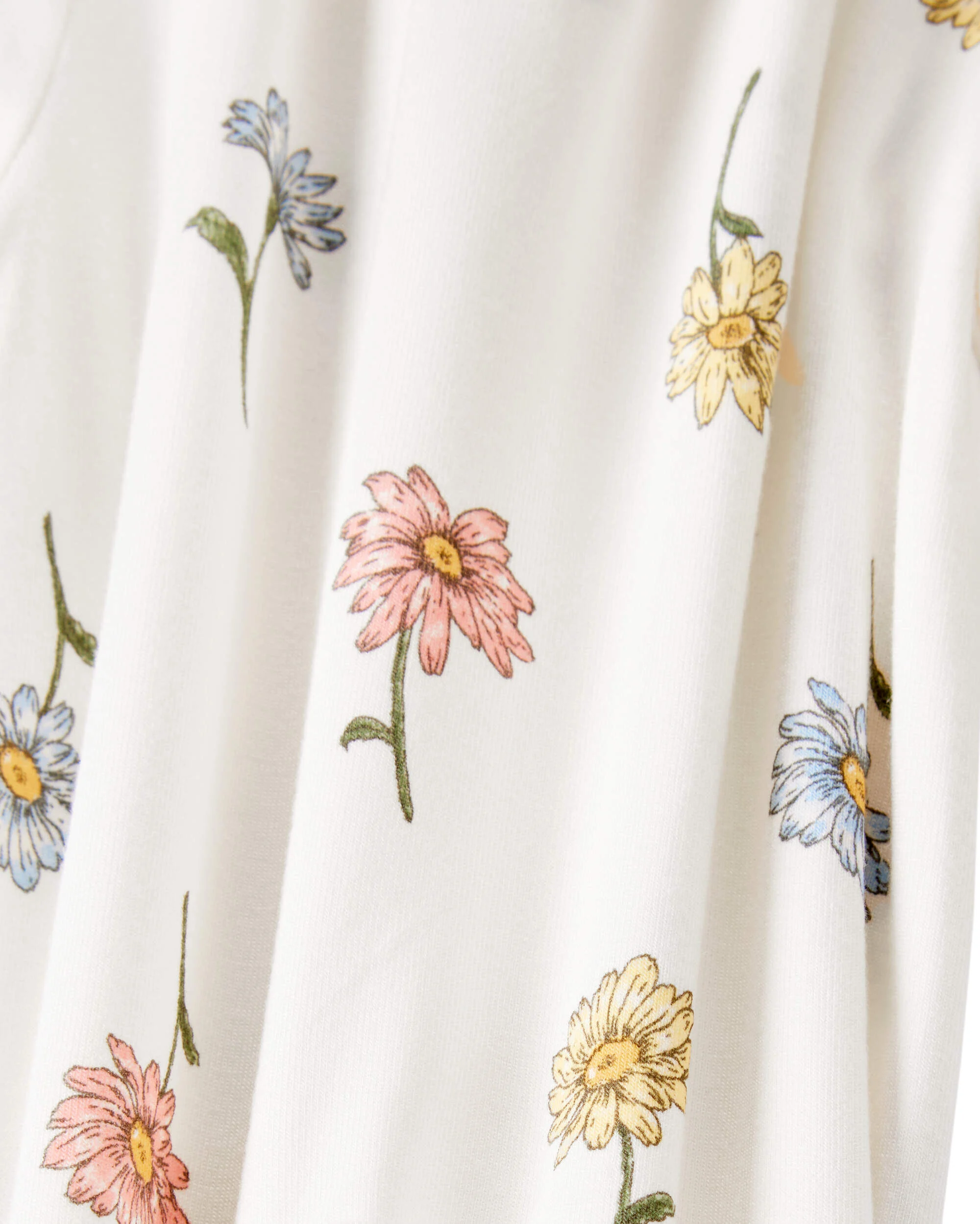 Carter's Baby Girl Floral Print 2-Way Zip PurelySoft Sleep & Play Pajamas - Ivory