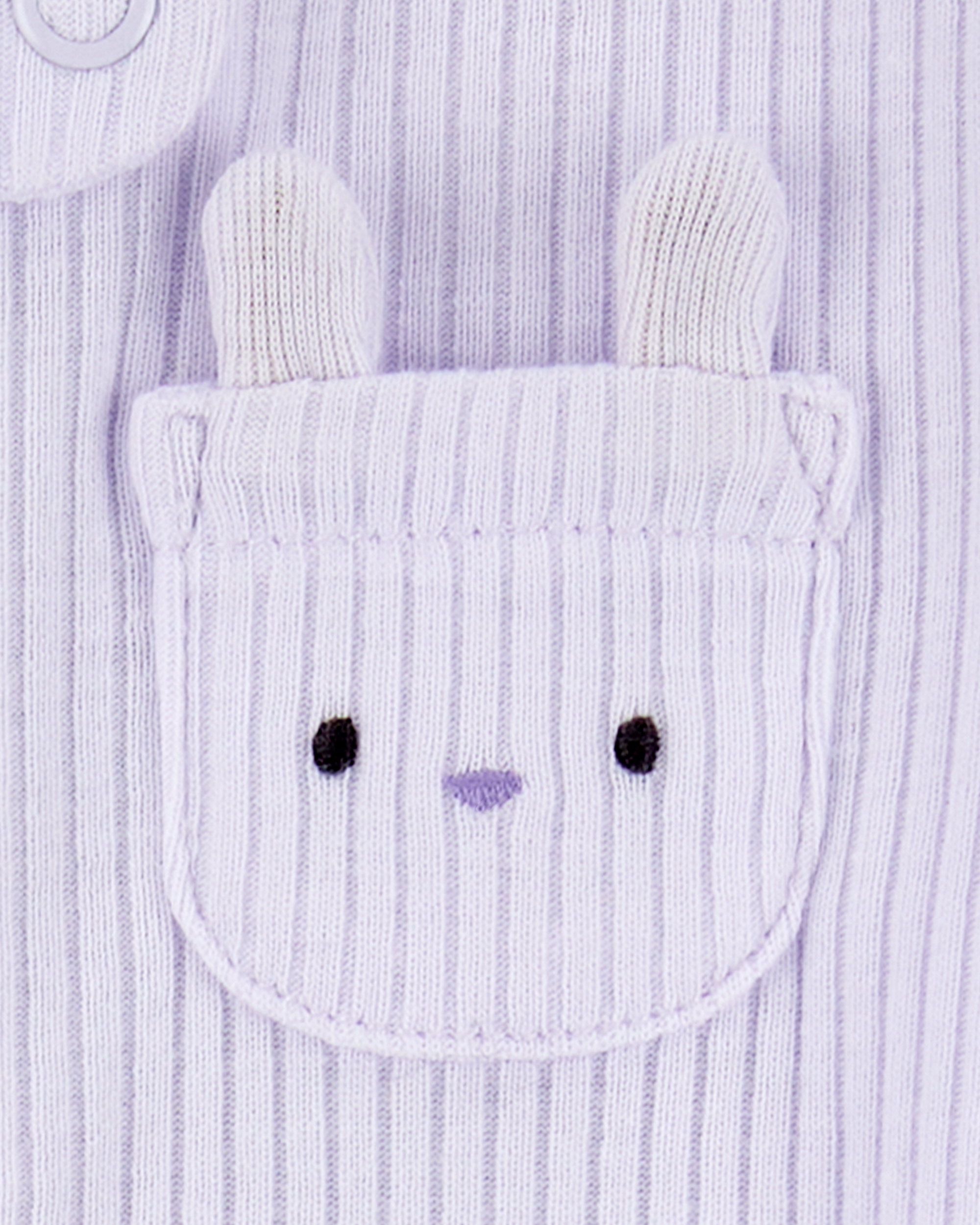 Carter's Baby Bunny 2-Way Zip Ribbed Sleep & Play Pajamas - Purple