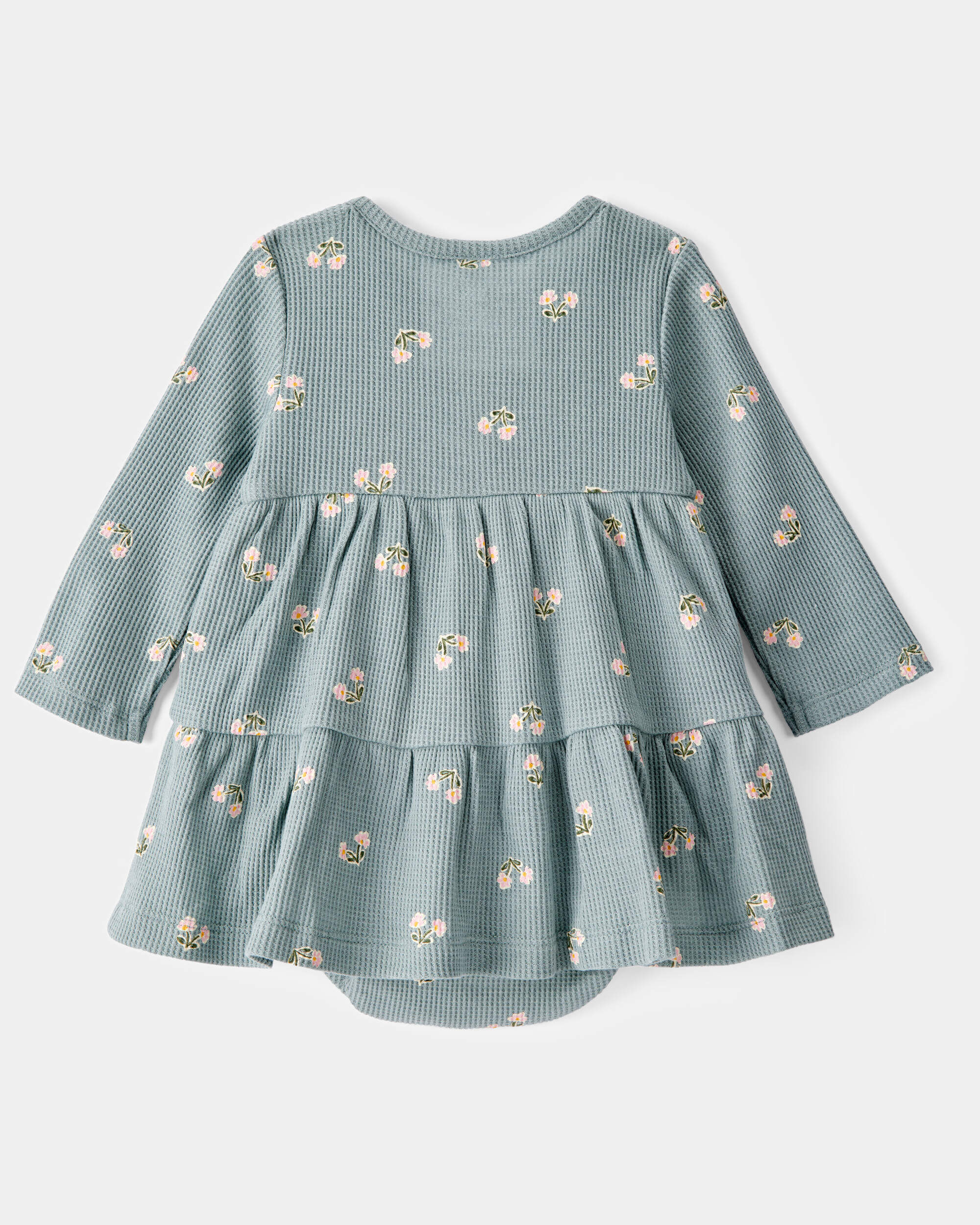 Carter's Baby Floral Waffle Knit Bodysuit Dress - Green