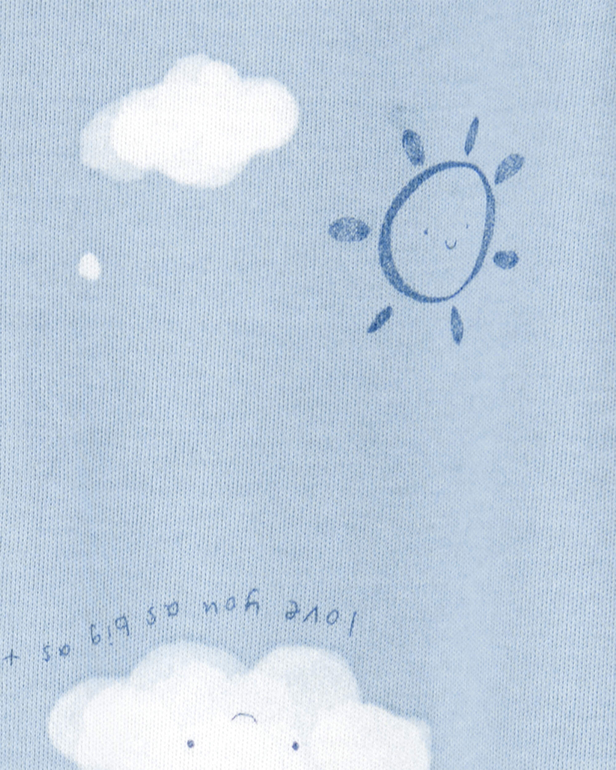 Carter's Baby Boy Cloud Print 2-Way Zip Cotton Sleep & Play Pajamas - Blue