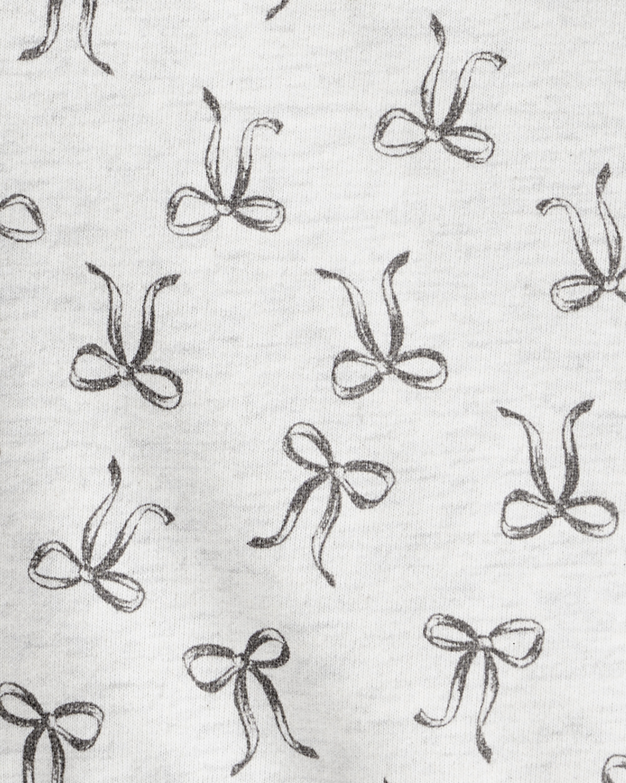 Carter's Baby Girl Bow Print Long-Sleeve Tee & Pant Set - Grey