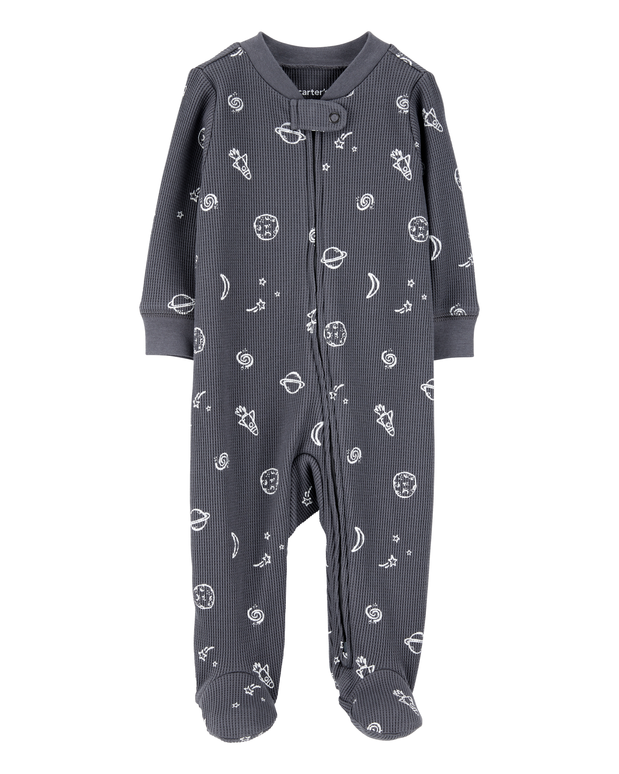 Carter's Baby 2-Pack  Ribbed 2-Way Zip Sleep & Play Pajamas - Grey/Ivory