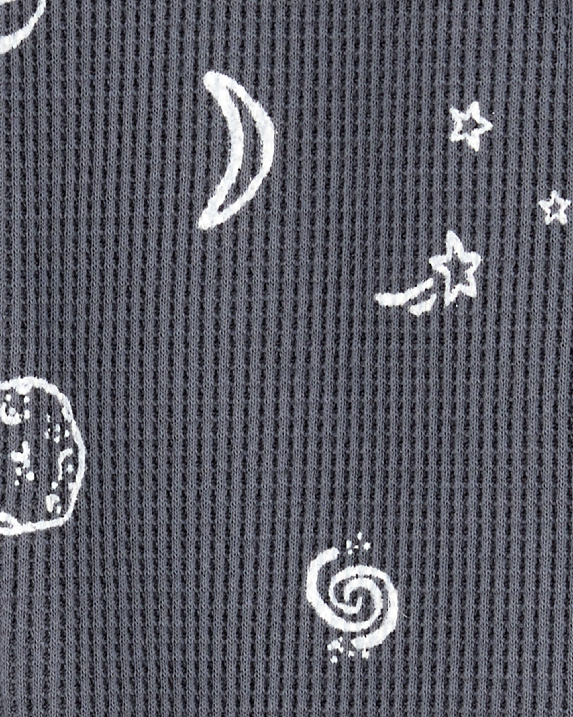 Carter's Baby Boy Space Print 2-Way Zip Waffle Knit Sleep & Play - Grey