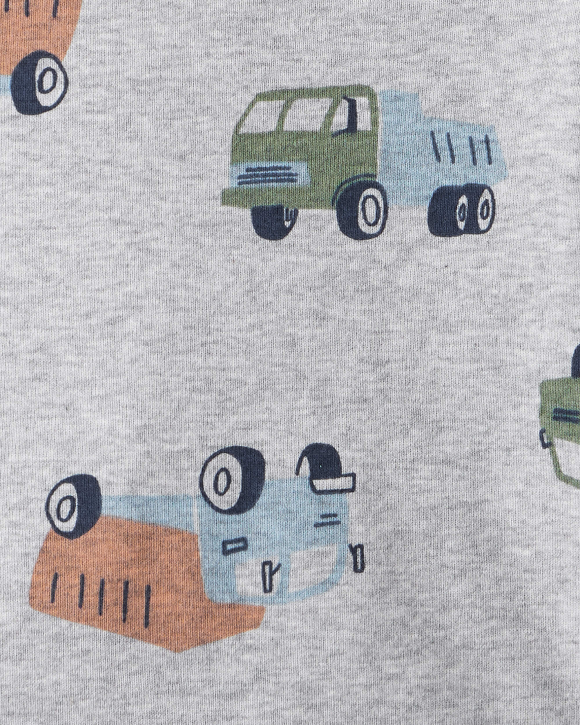 Carter's Baby Boy 4-Pack Construction Print Long-Sleeve Multipack Bodysuits - White/Navy Blue