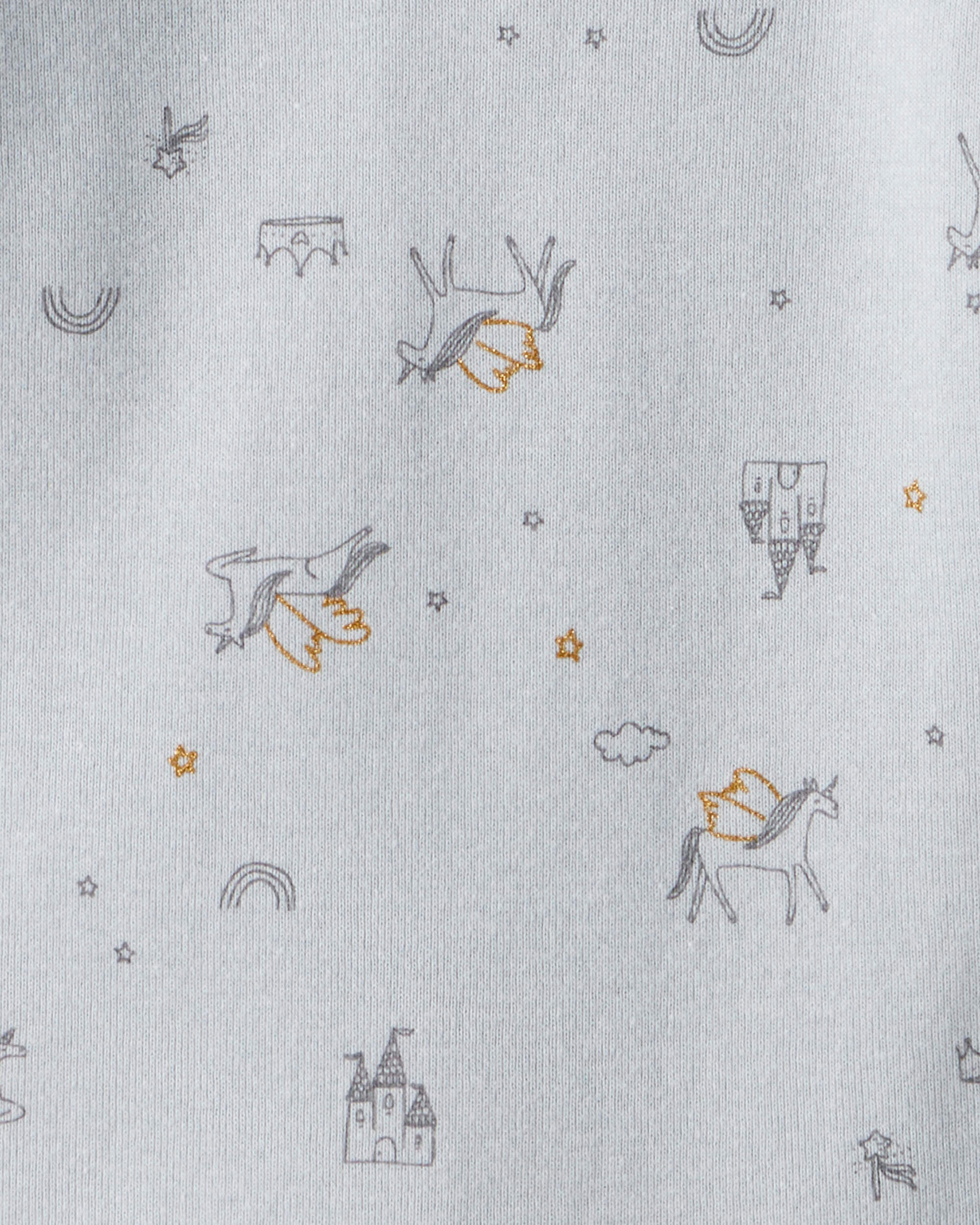 Carter's Baby Girl 4-Pack Unicorn, Heart, Star Print Long-Sleeve Multipack Bodysuits - Navy Blue/White