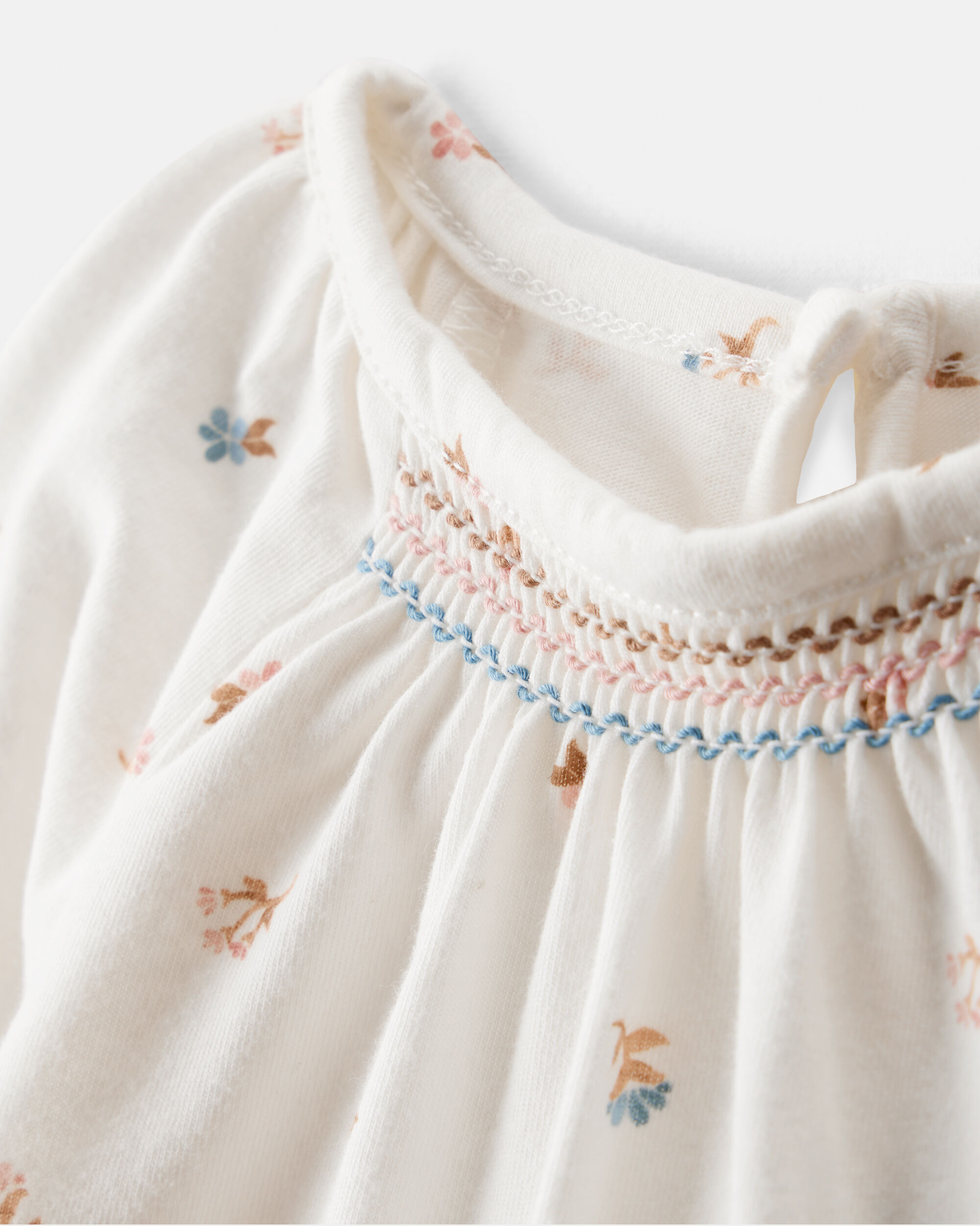 Carter's Baby Girl Floral Print Long-Sleeve Fashion Bodysuit - Ivory