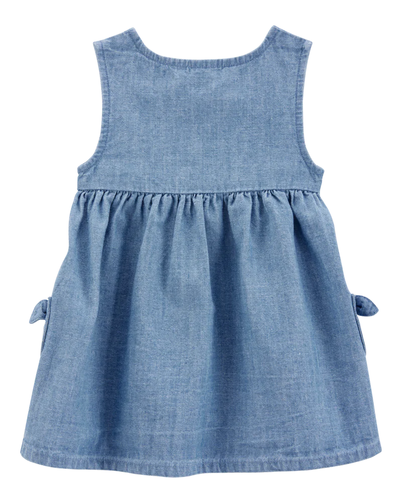 Carter's Baby Solid Cotton Dress - Blue