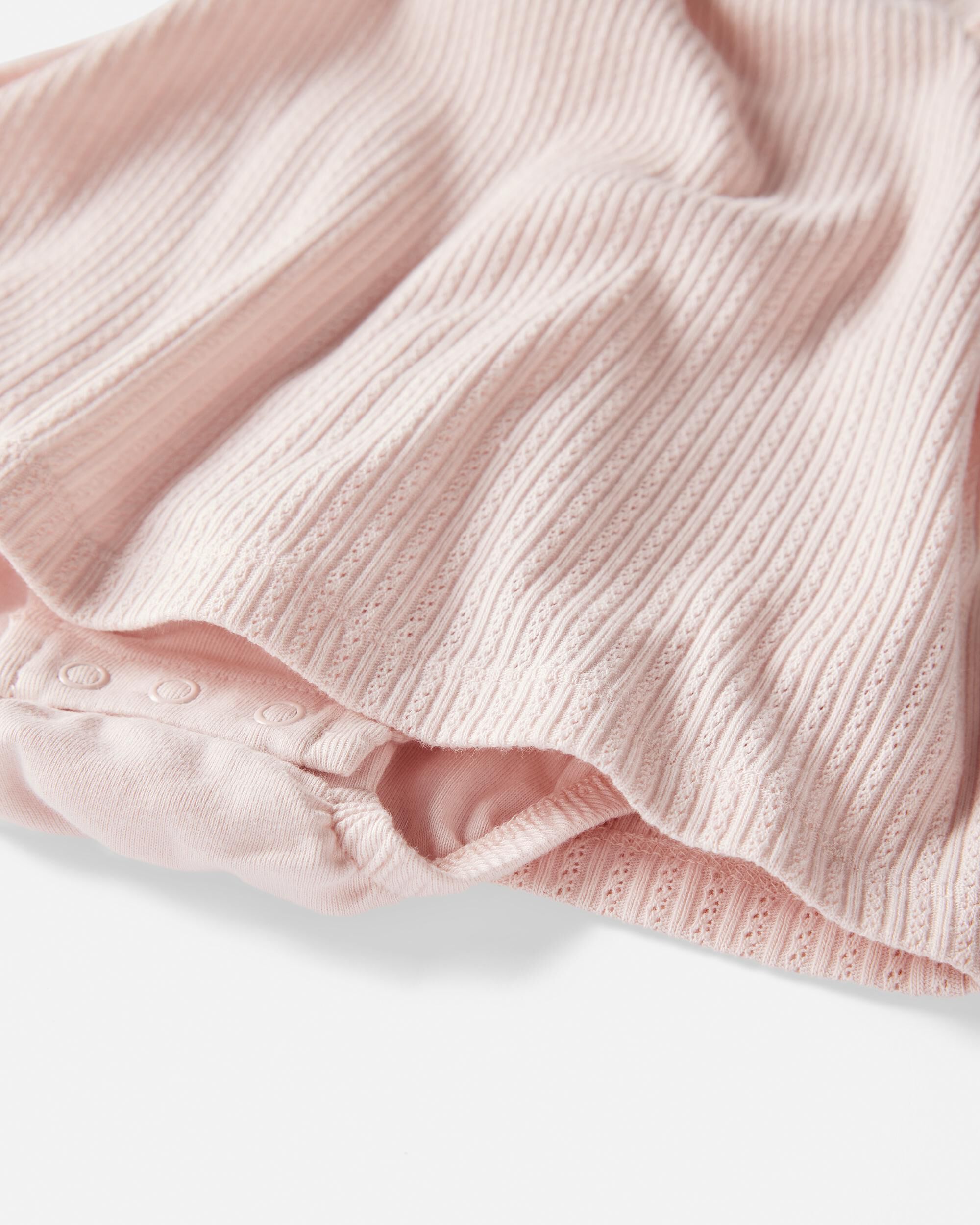 Carter's Baby Girl Pointelle Romper Made With Organic Cotton