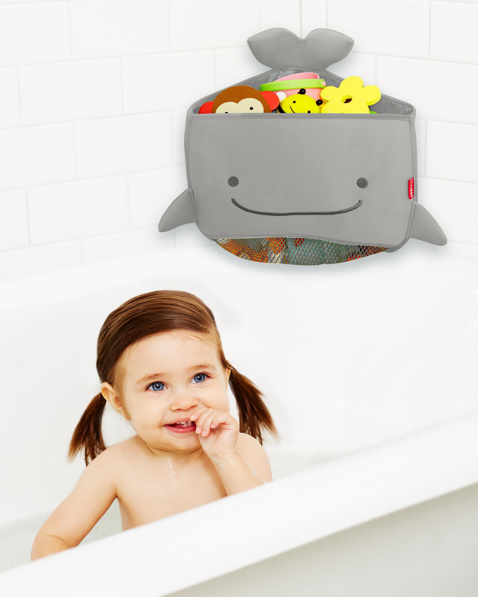 Carter's Moby Corner Bath Toy Organizer - Grey