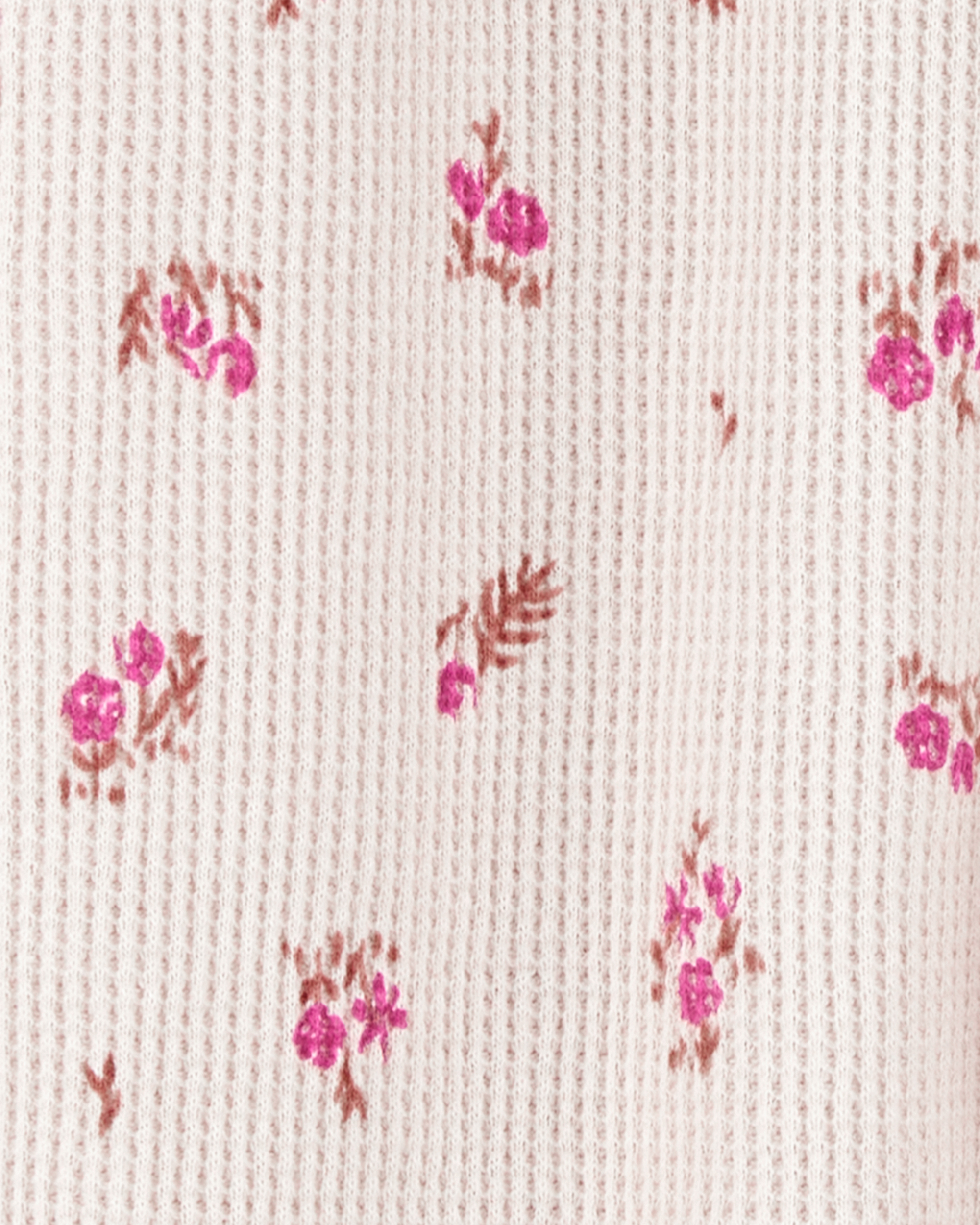 Carter's Baby Floral 2-Way Zip Waffle Knit Sleep & Play Pajamas - Khaki