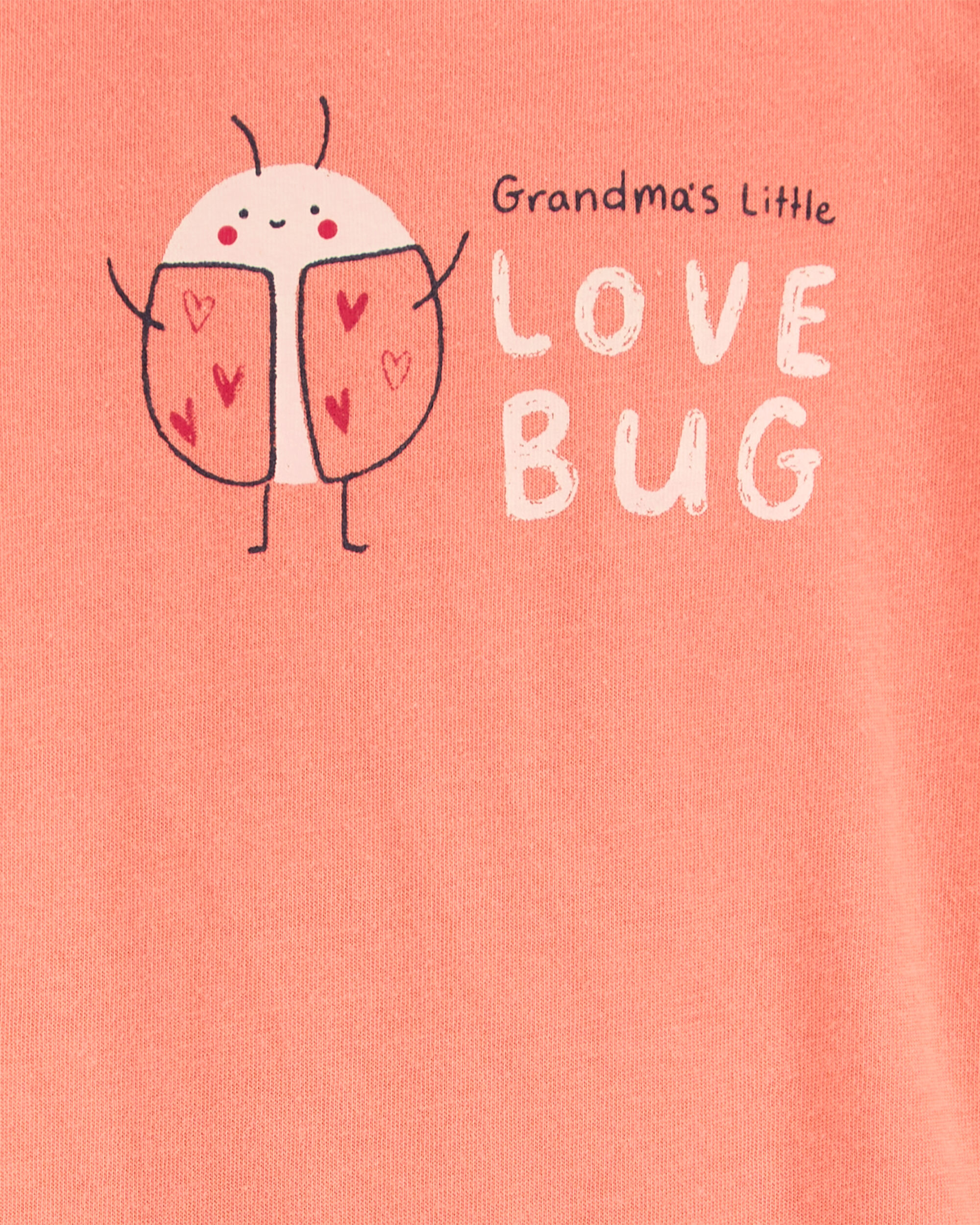 Carter's Baby Grandma-s Little Love Bug Short-Sleeve Bodysuit - Peach