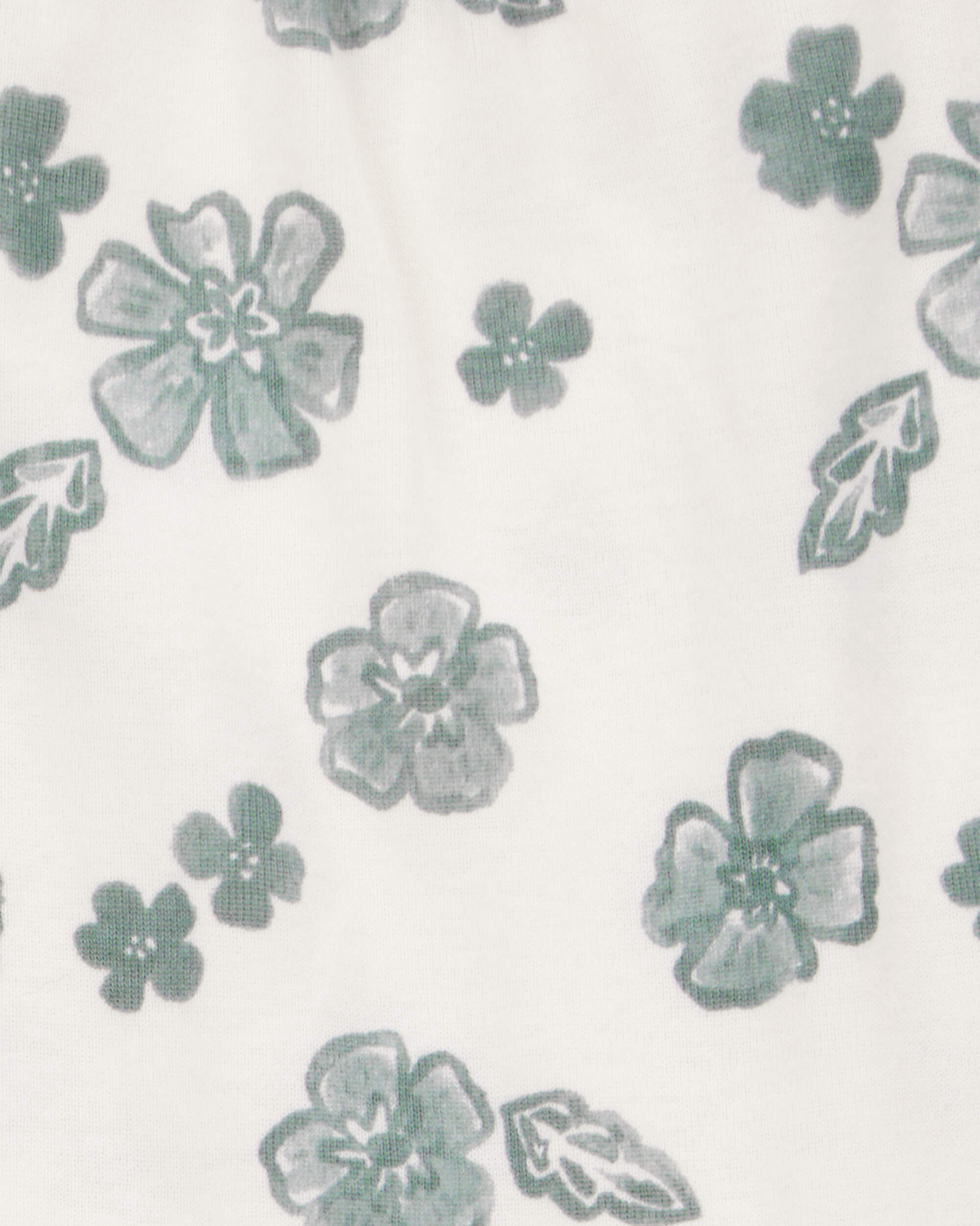 Carter's Baby 2-Piece Flutter-Sleeve Floral Bodysuit & Short Set - Ivory/Green