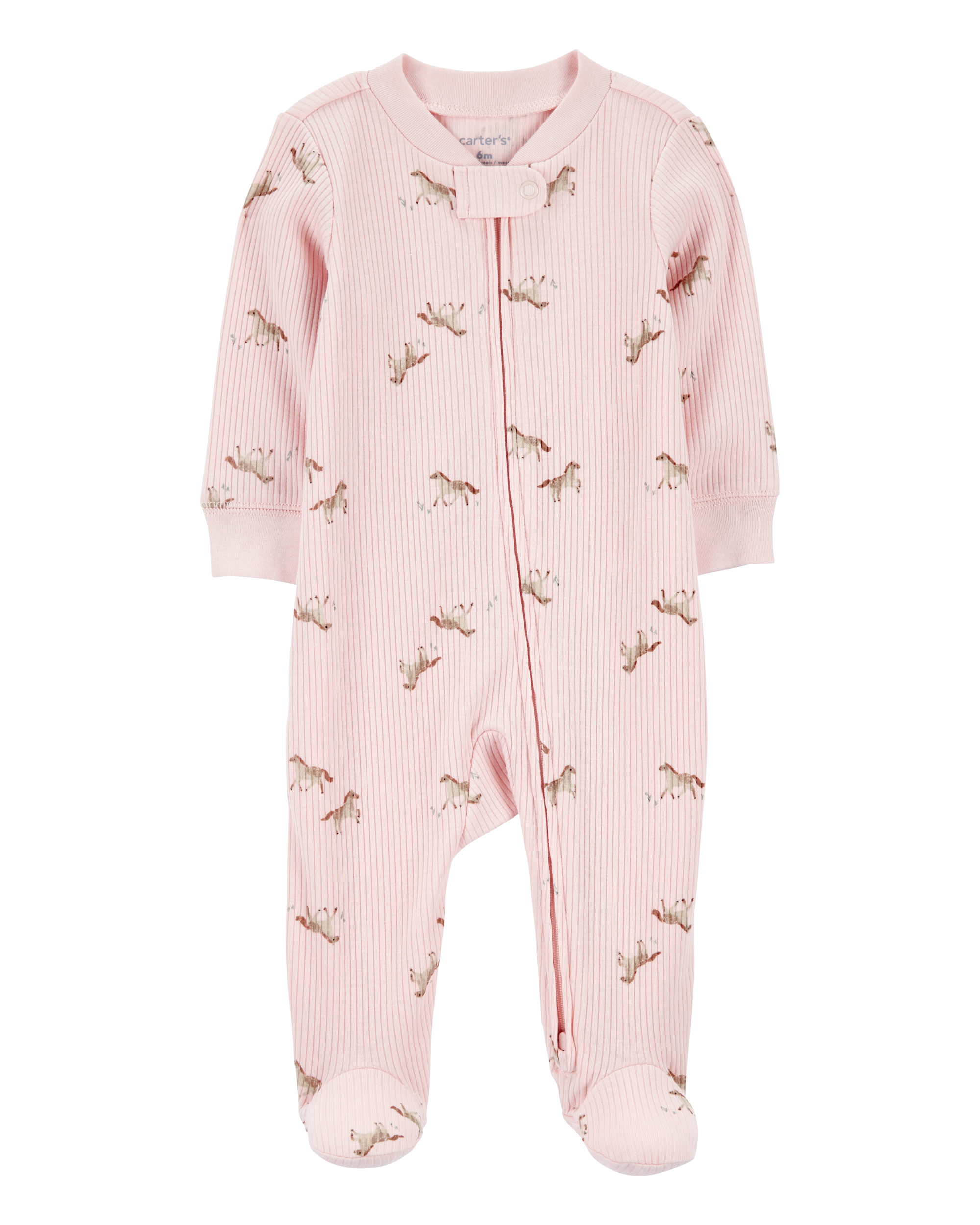 Carter's Baby 2-Pack  Ribbed 2-Way Zip Sleep & Play Pajamas - Pink/Purple