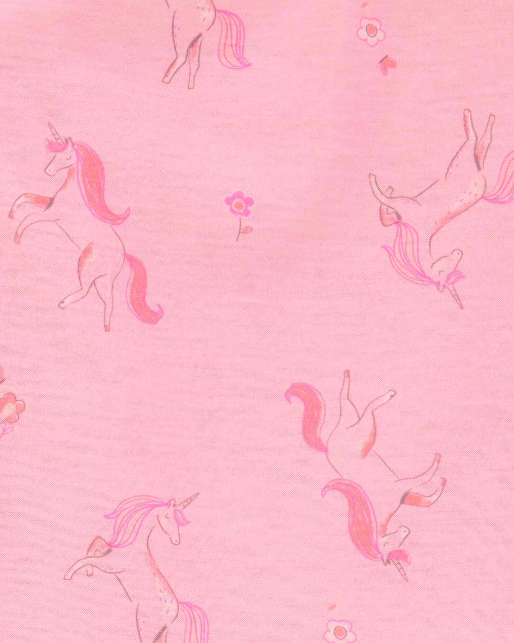 Carter's Toddler Girl Unicorn Print Loose Fit 2-Piece Pajamas - Pink