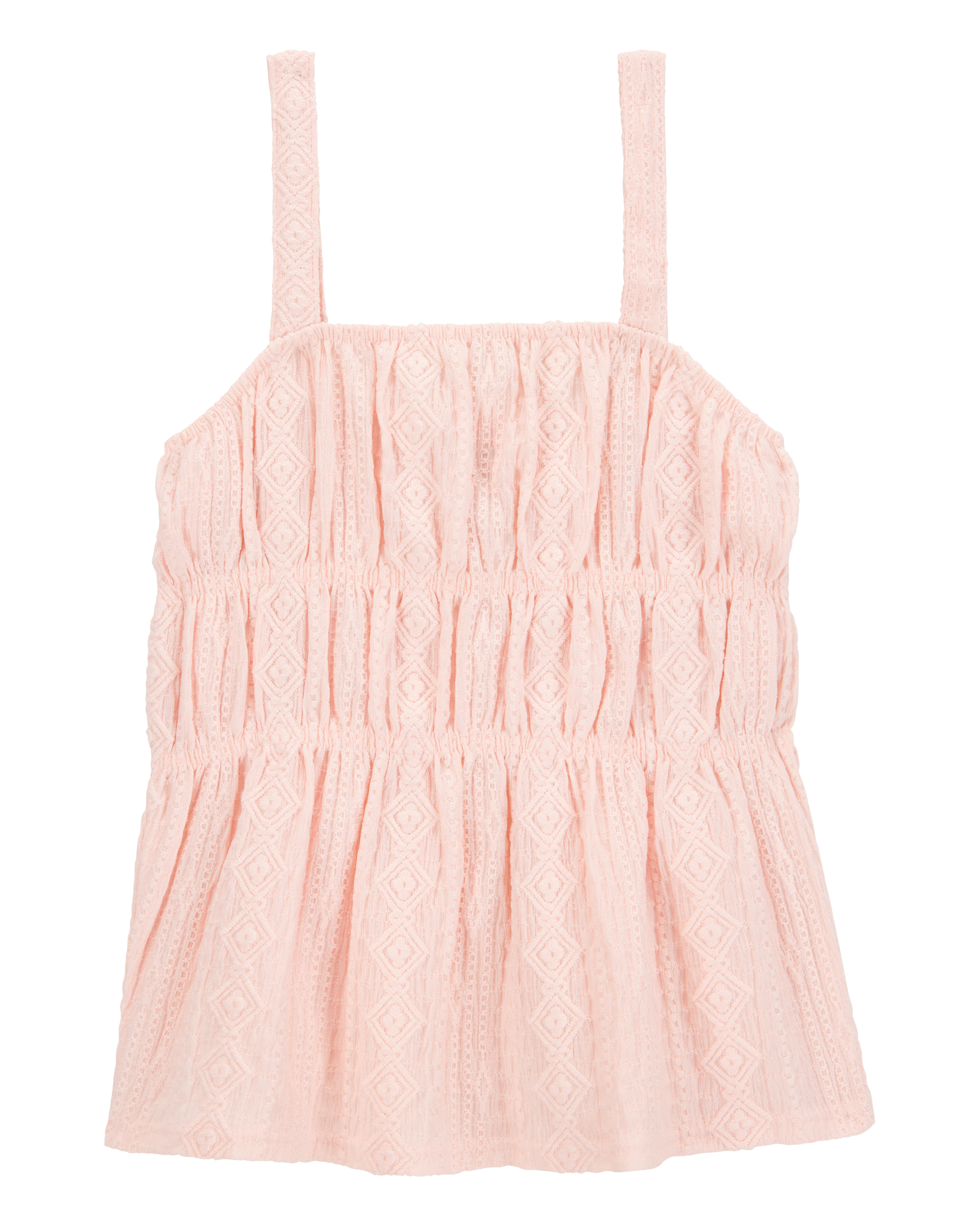 Carter's Kid 2-Piece Ruched Textured Tank & Pull-On Smocked Shorts Set - Pink