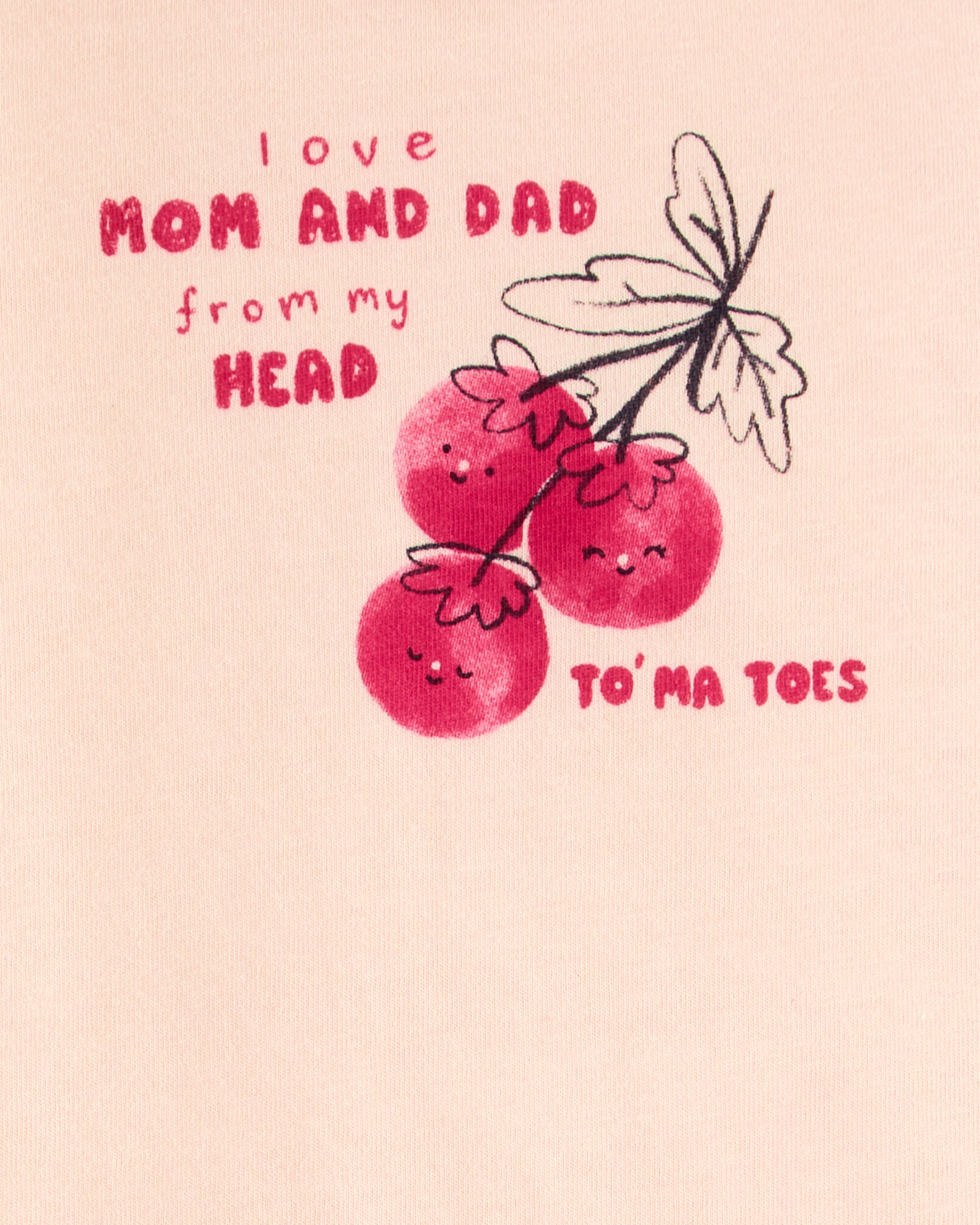 Carter's Baby Mom And Dad Tomatoes Short-Sleeve Bodysuit - Pink