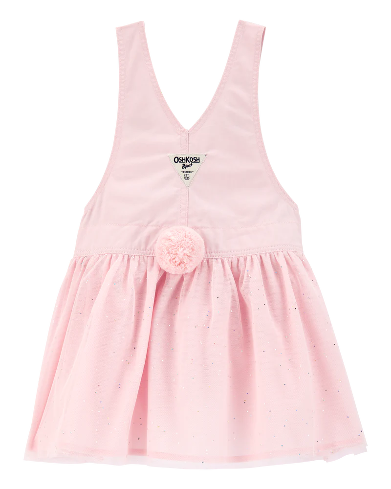 Oshkosh Toddler Bunny Glitter Jumper Dress with Short-Sleeve Top