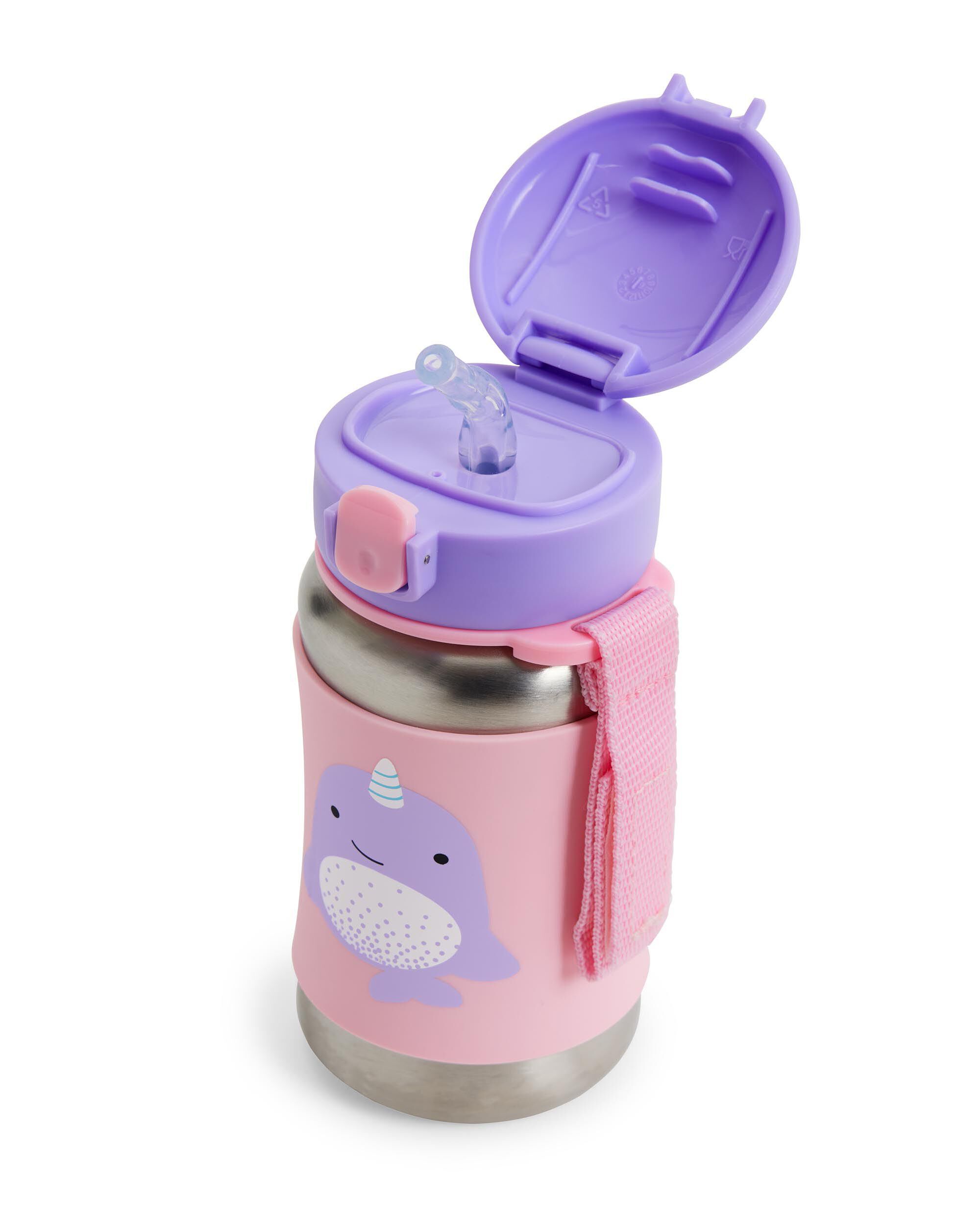 Carter's Zoo Stainless Steel Little Kid Straw Bottle