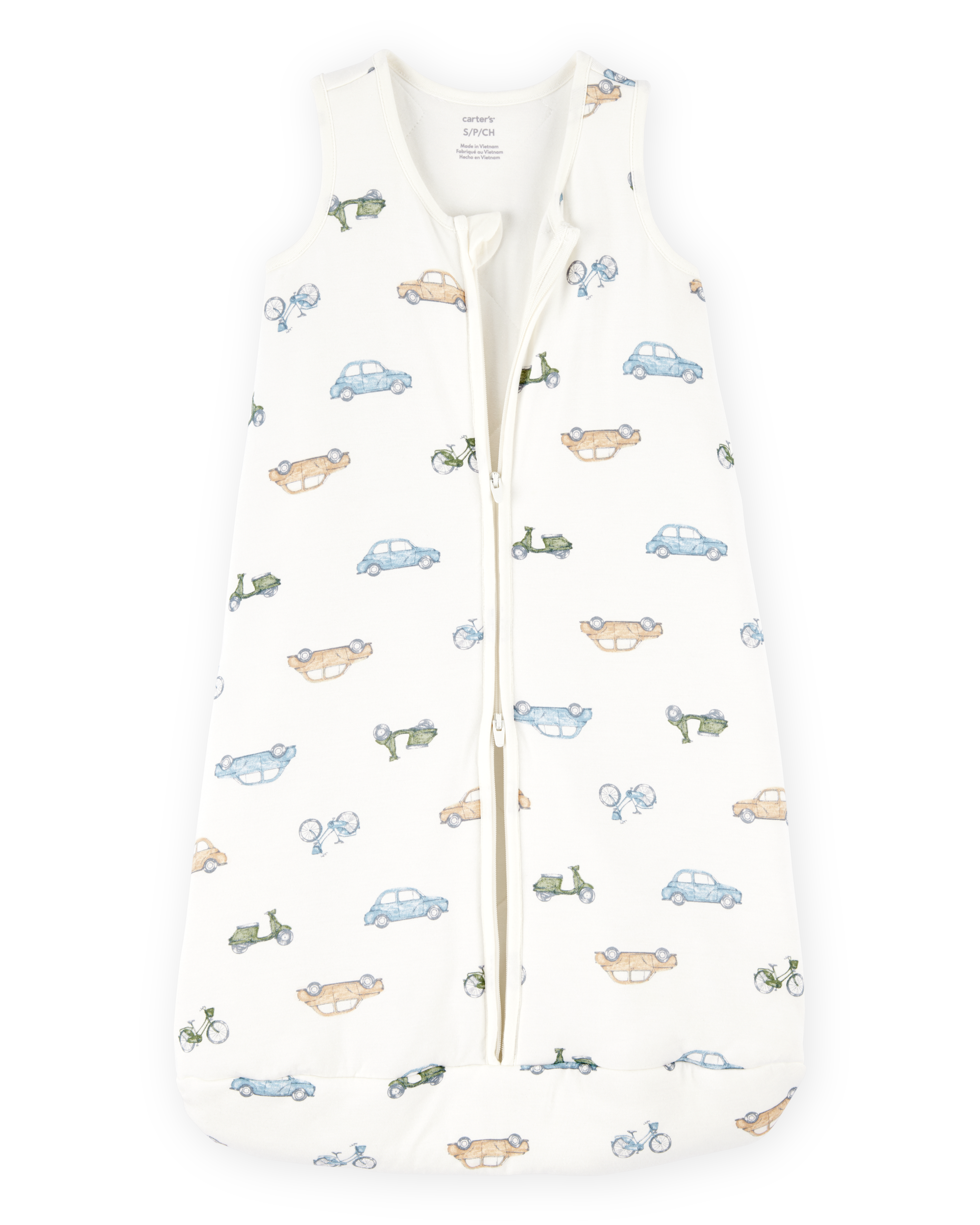 Carter's Baby 2-Way Zip Cars PurelySoft Wearable Blanket - Ivory