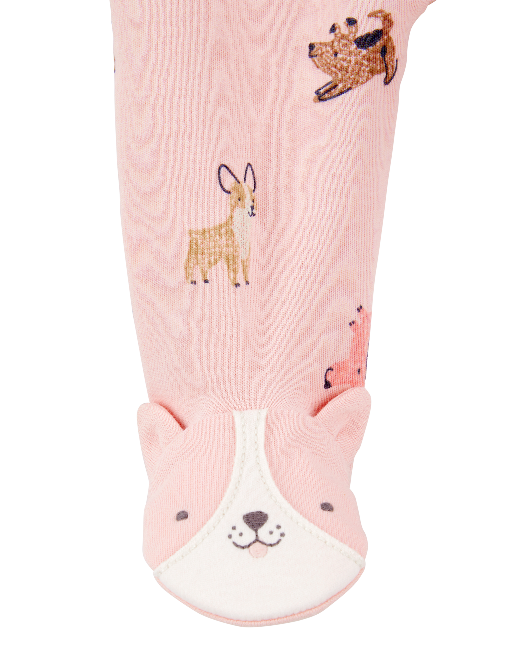 Carter's Baby Girl Dog Print 2-Way Zip Cotton Sleep & Play Pajamas - Pink