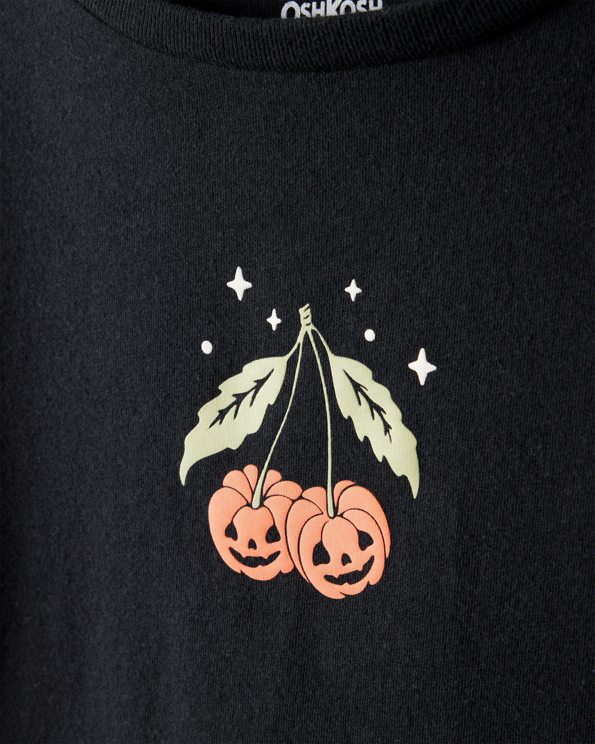 Carter's Girls Halloween Pumpkin Long-Sleeve Graphic Tee - Black
