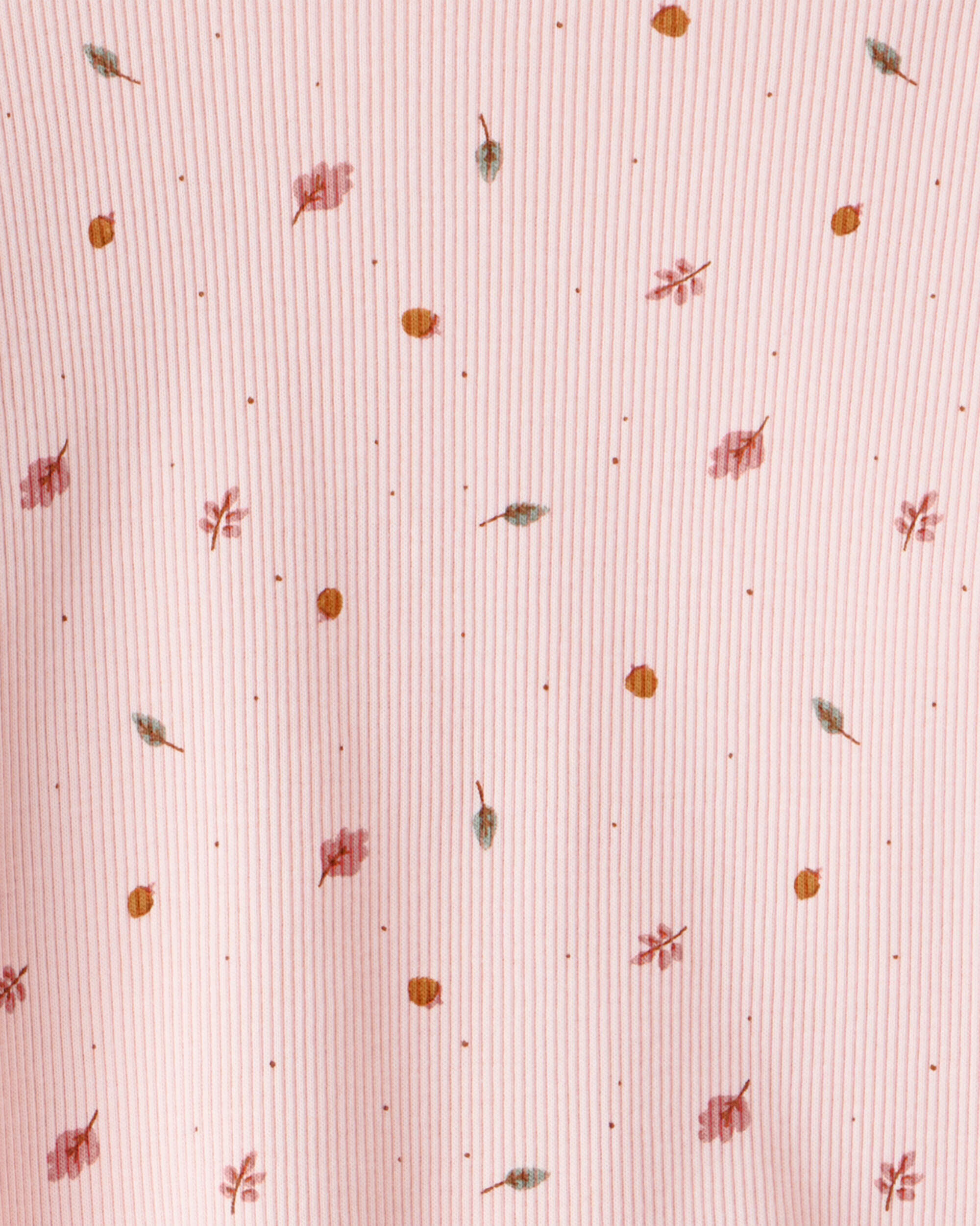 Carter's Baby Girl 2-Piece Leaf Print Cotton Long-Sleeve Tee & Pant Set - Pink