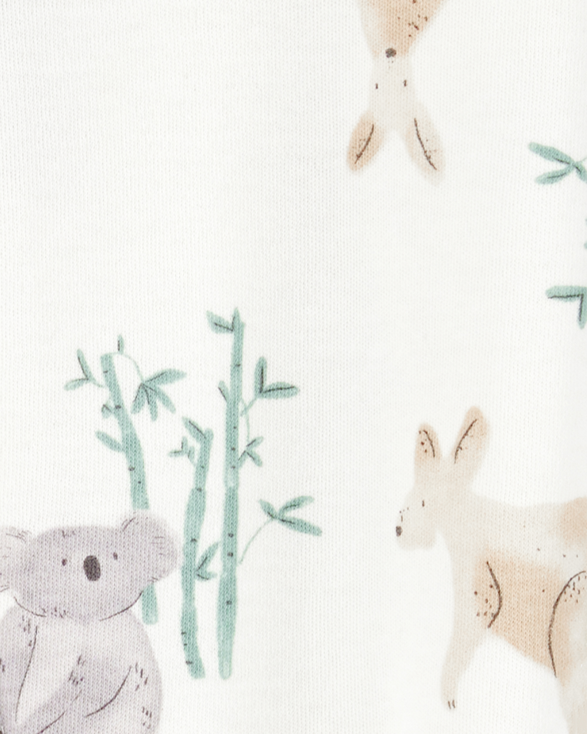 Carter's Baby Girl Kangaroo 2-Way Zip Cotton Sleep & Play Pajamas - Ivory