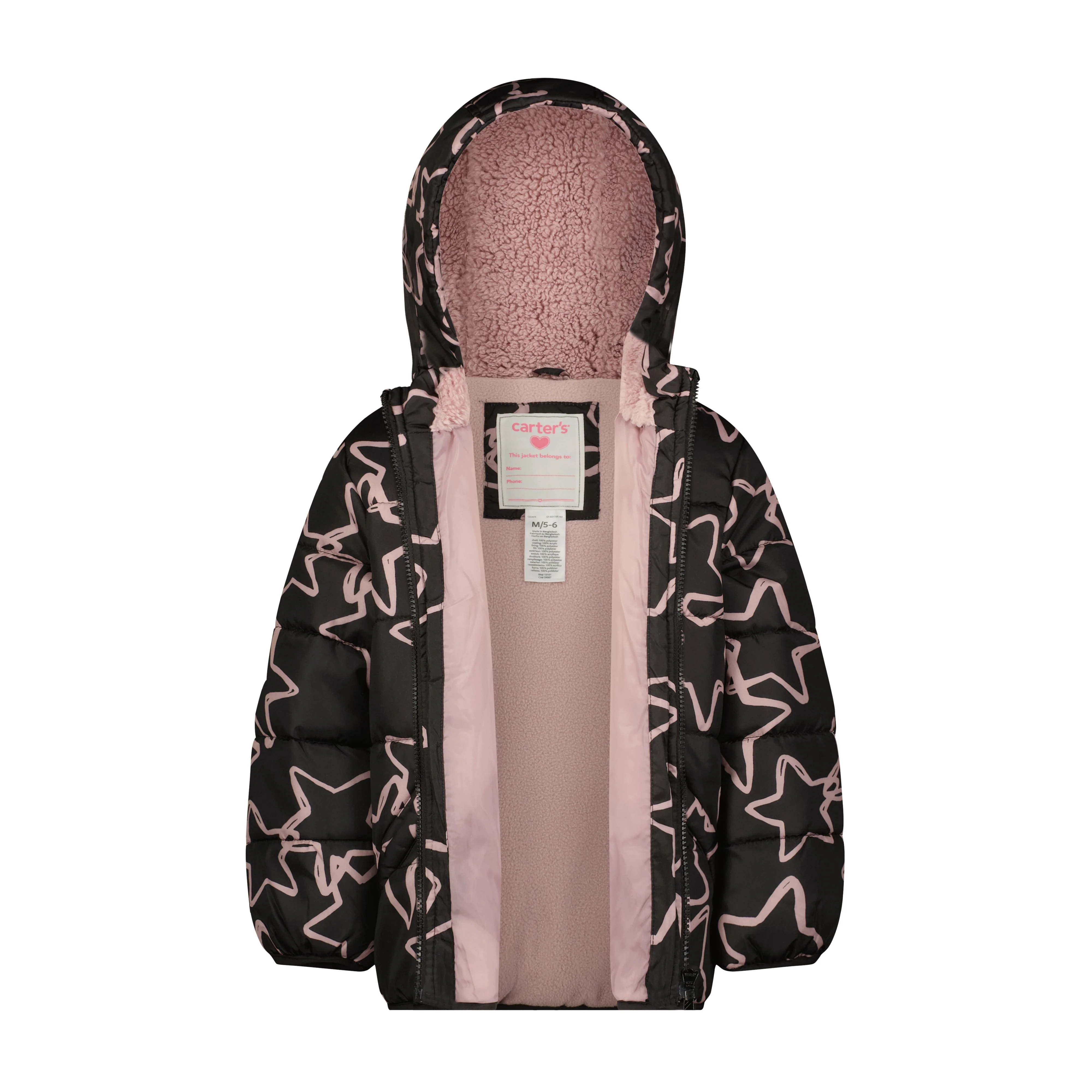 Carters Girls Star Puffer Jacket