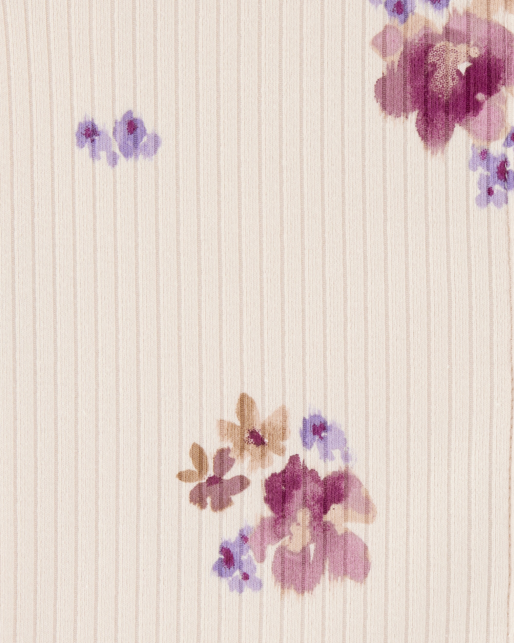 Carter's Kid 2-Piece Floral Button-Down Ribbed Tank Top & Drawstring Pants Set - Pink/Ivory