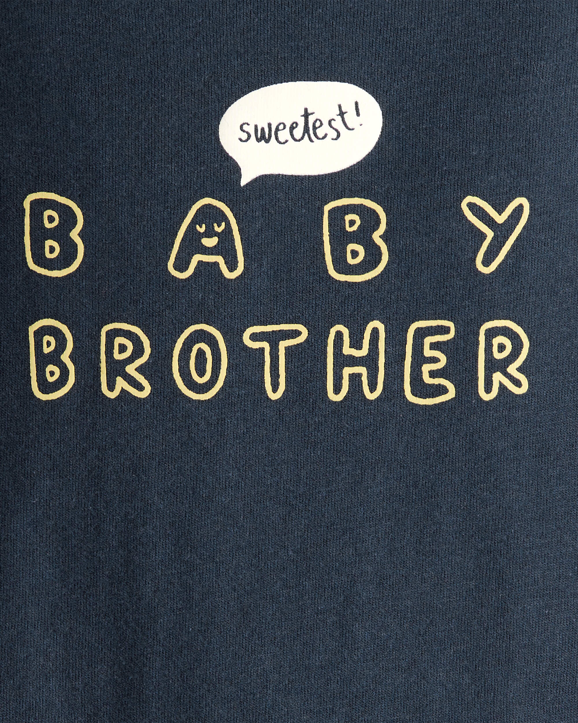 Carter's Baby Boy Sweetest Baby Brother Cotton Long-Sleeve Graphic Bodysuit - Navy Blue