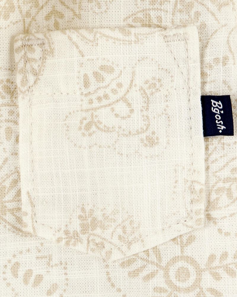 Oshkosh Baby Tropical Paisley Cotton Short-Sleeve Top - Cream