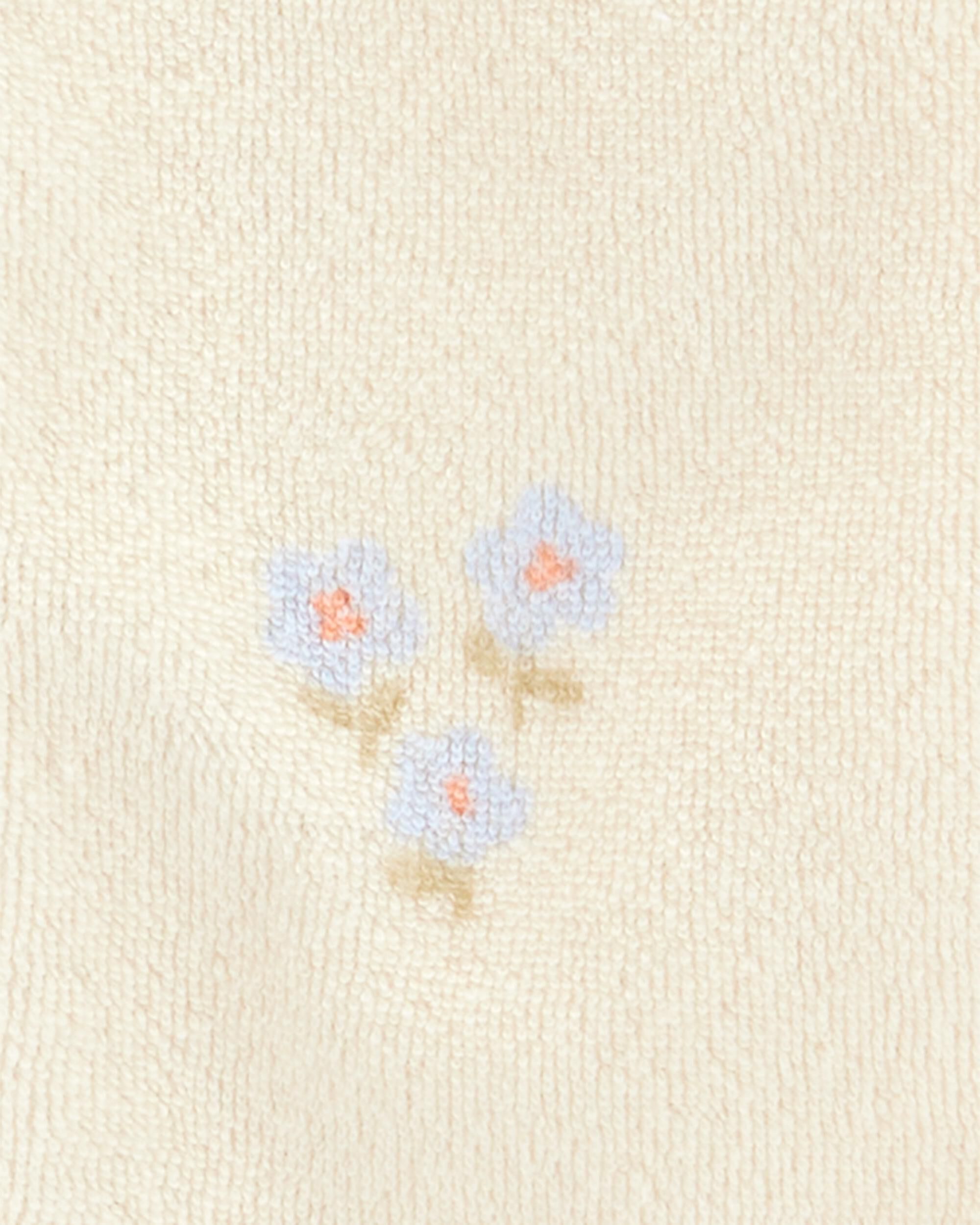 Carter's Baby Floral Print 2-Way Zip Terry Sleep & Play Pajamas - Ivory