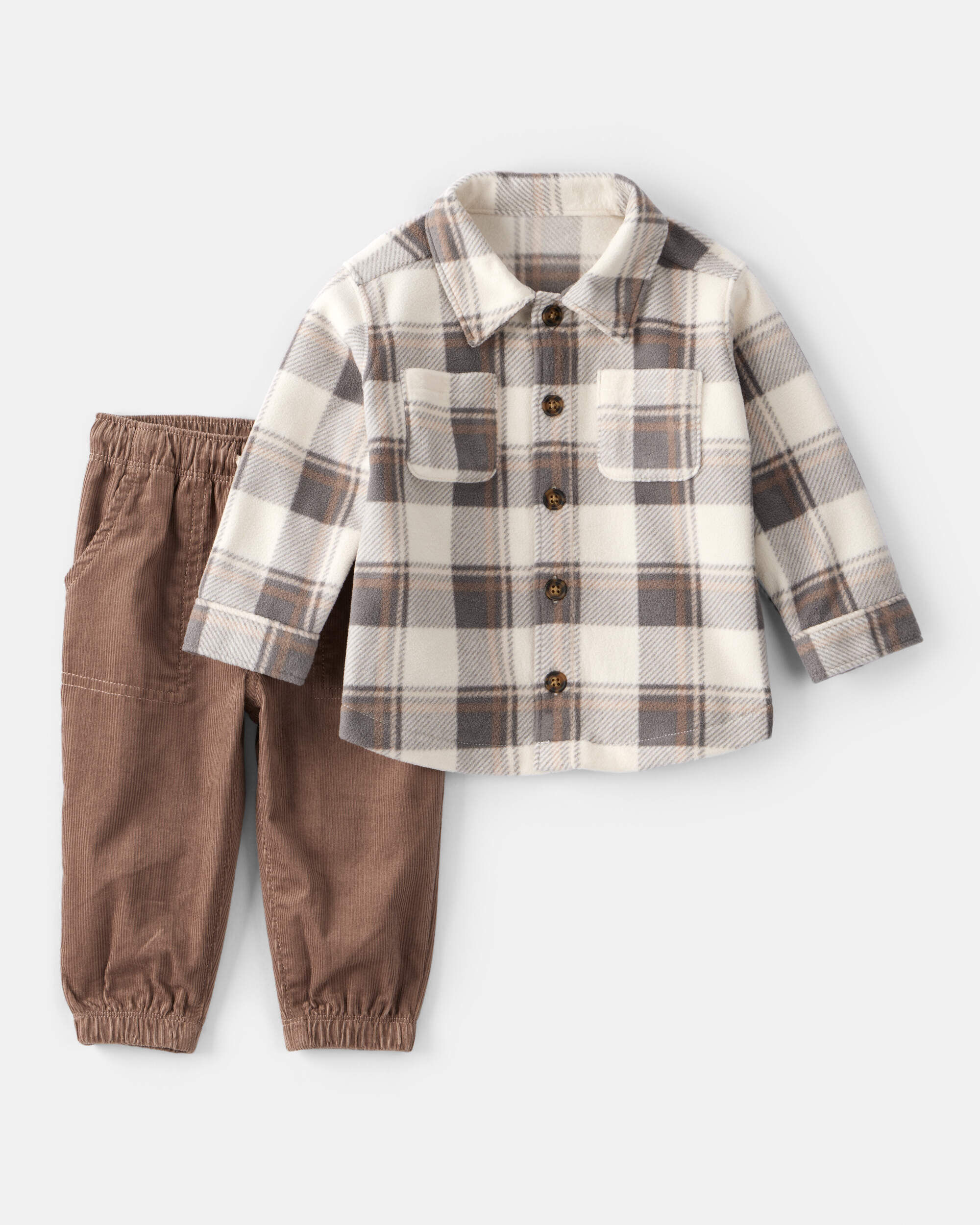 Carter's Baby Boy Plaid Long-Sleeve Tee & Pant Set