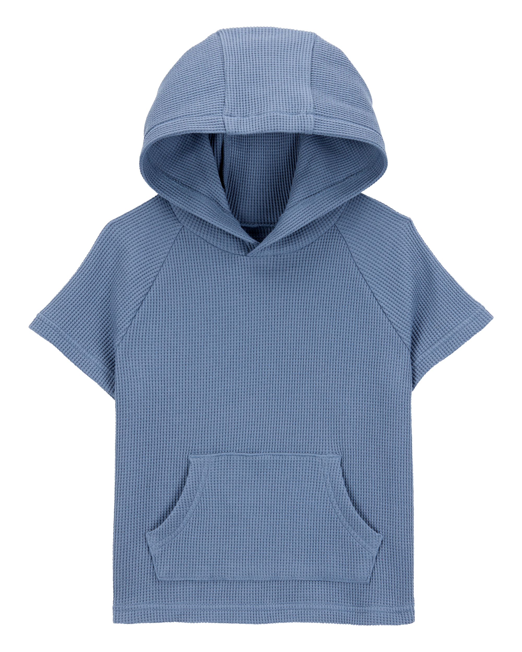 Carter's Toddler 2-Piece Waffle Knit Hooded Pullover & Drawsting Shorts Set - Blue