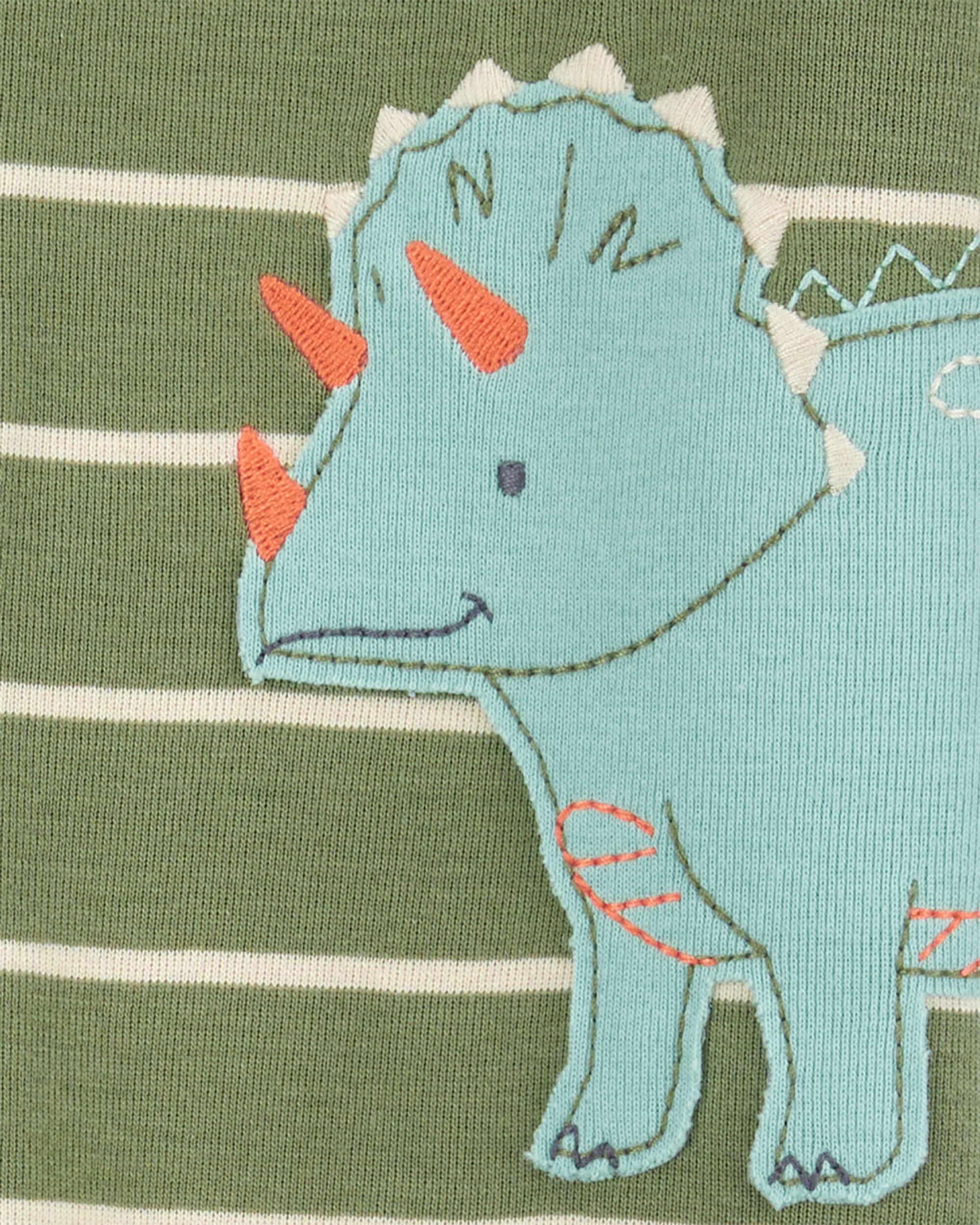 Carter's Baby Boy Dinosaur Striped Snug Fit Cotton Footie 1-Piece Pajamas - Green