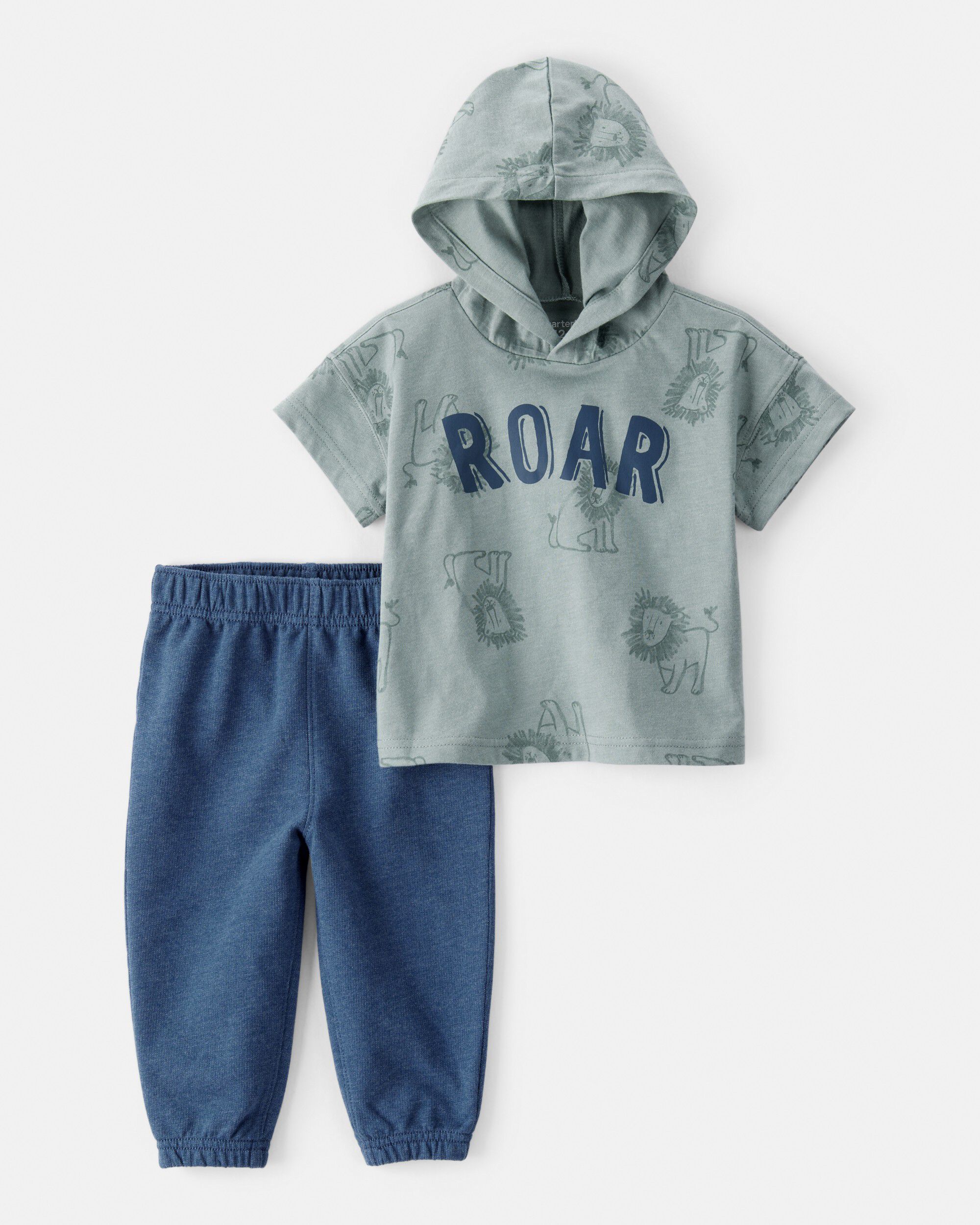 Carter's Baby 2-Piece Roar Dinosaur Hooded Tee & Jogger Pant Set