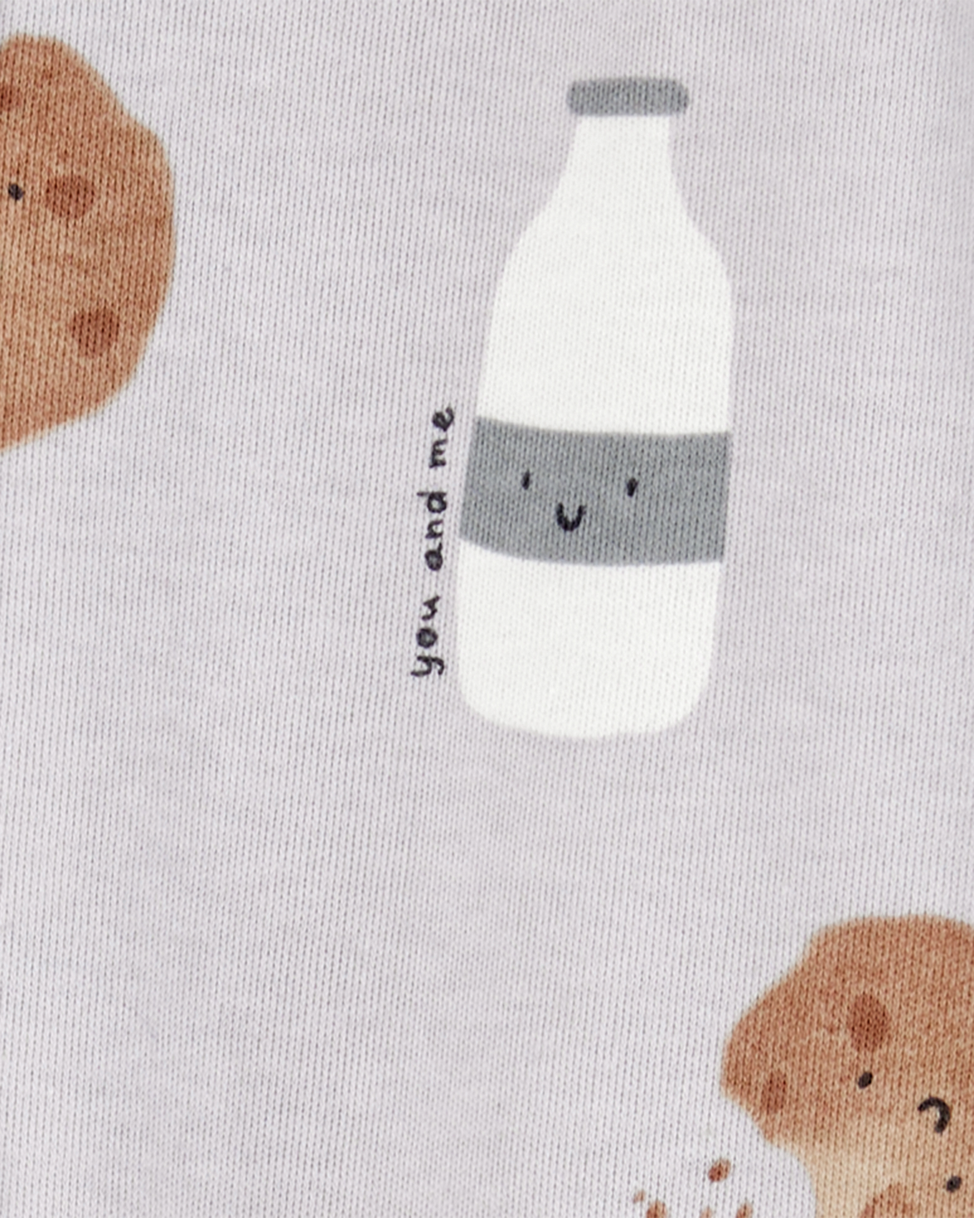 Carter's Baby Milk & Cookies 2-Way Zip Cotton Sleep & Play Pajamas - Grey