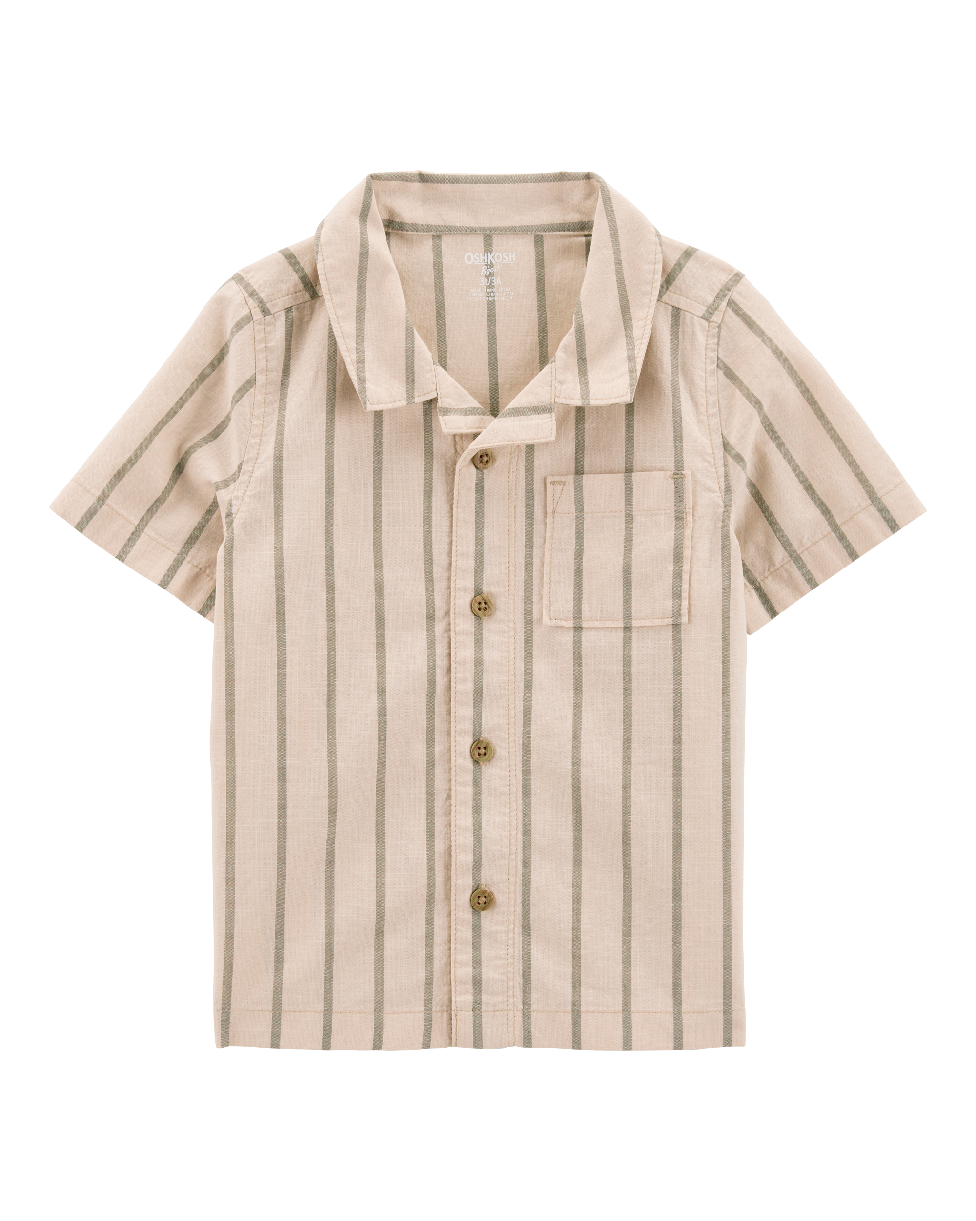 Carter's Toddler 2-Piece Striped Button-Down Shirt & Drawstring Shorts Set - Khaki