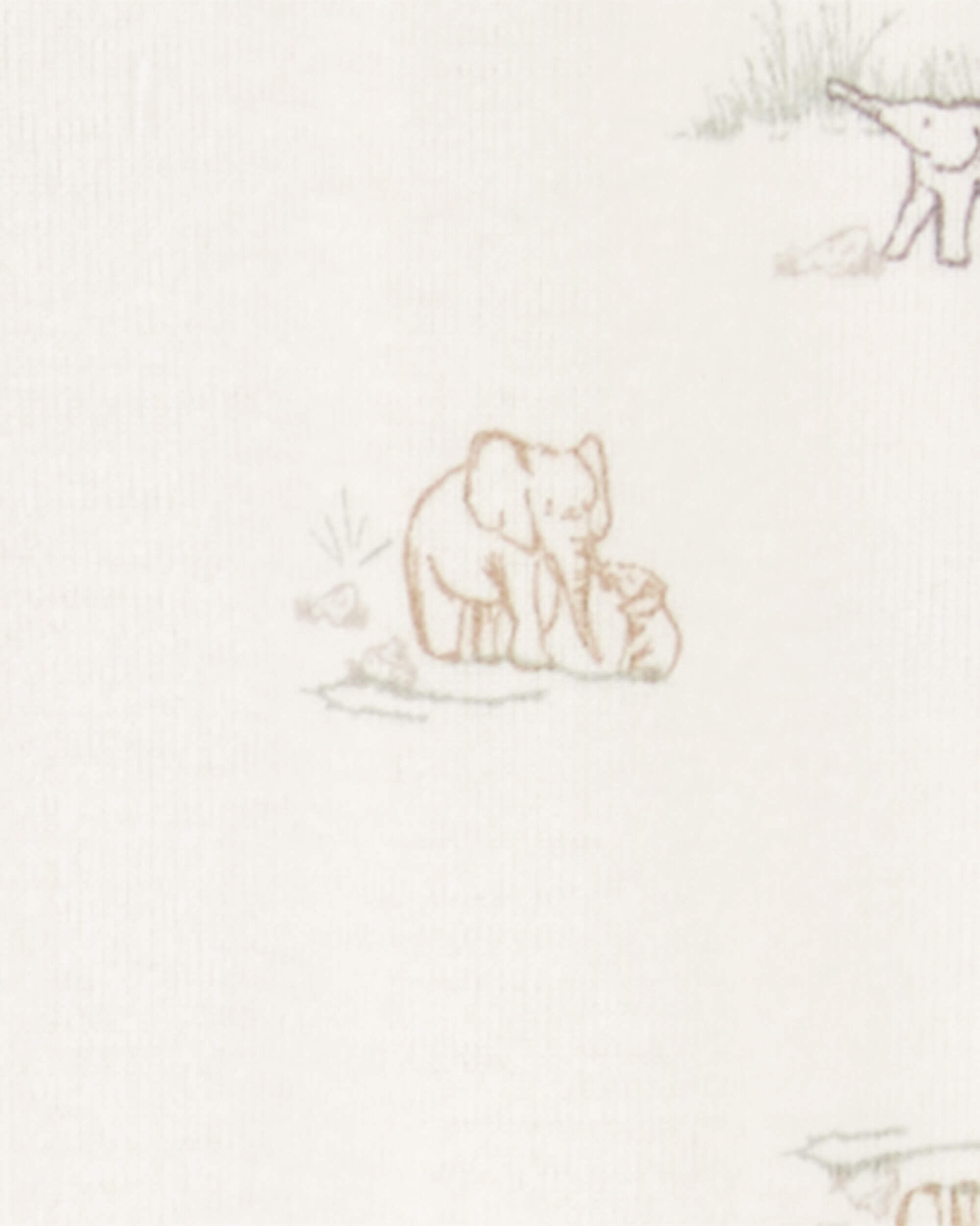 Carter's Baby 2-Piece 2-Way Zip Elephant Cotton Sleep & Play Pajamas & Cap Set