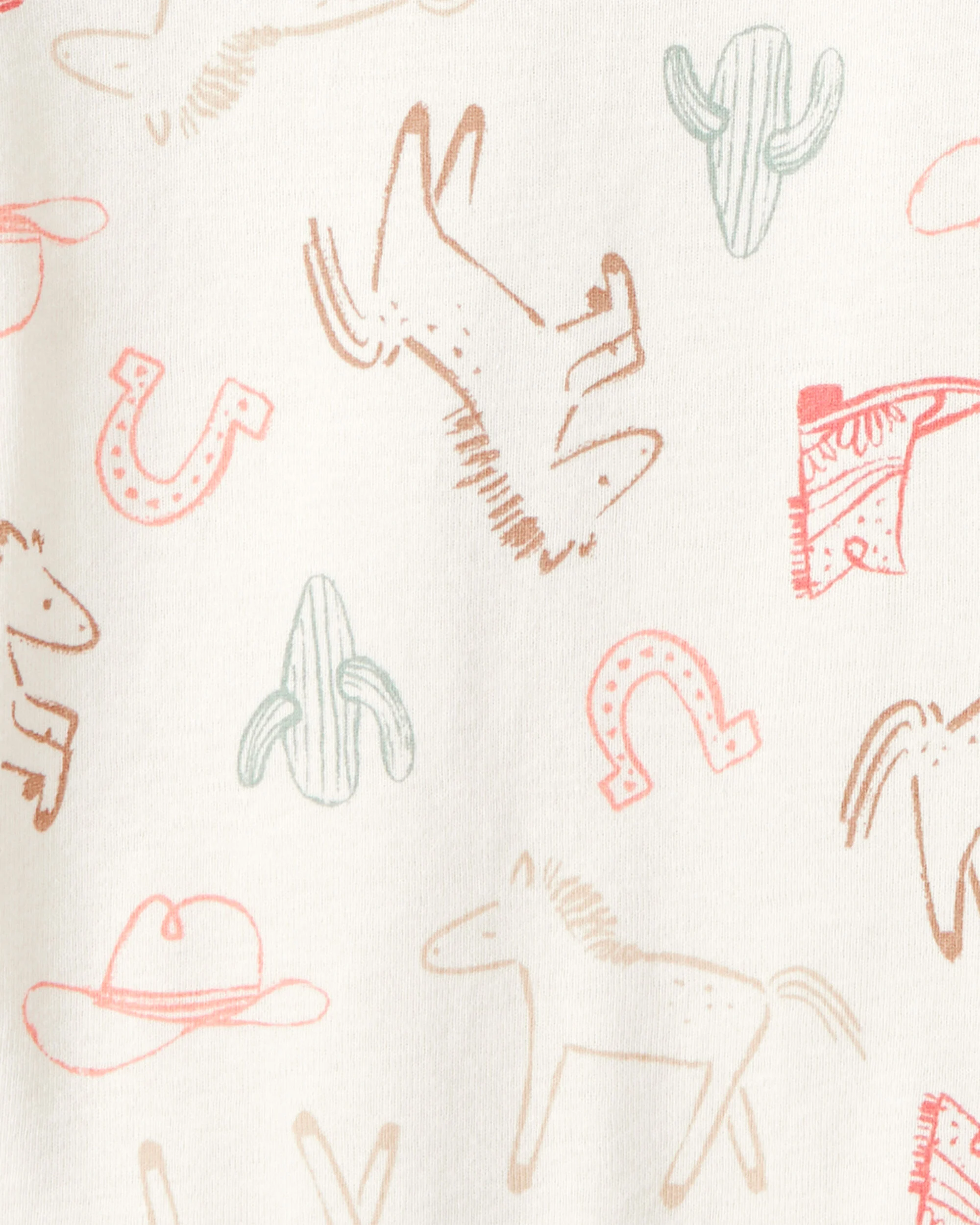 Carter's Baby Girl 5-Pack Cowgirl Print Cotton Multipack Bodysuits - White/Blue/Pink