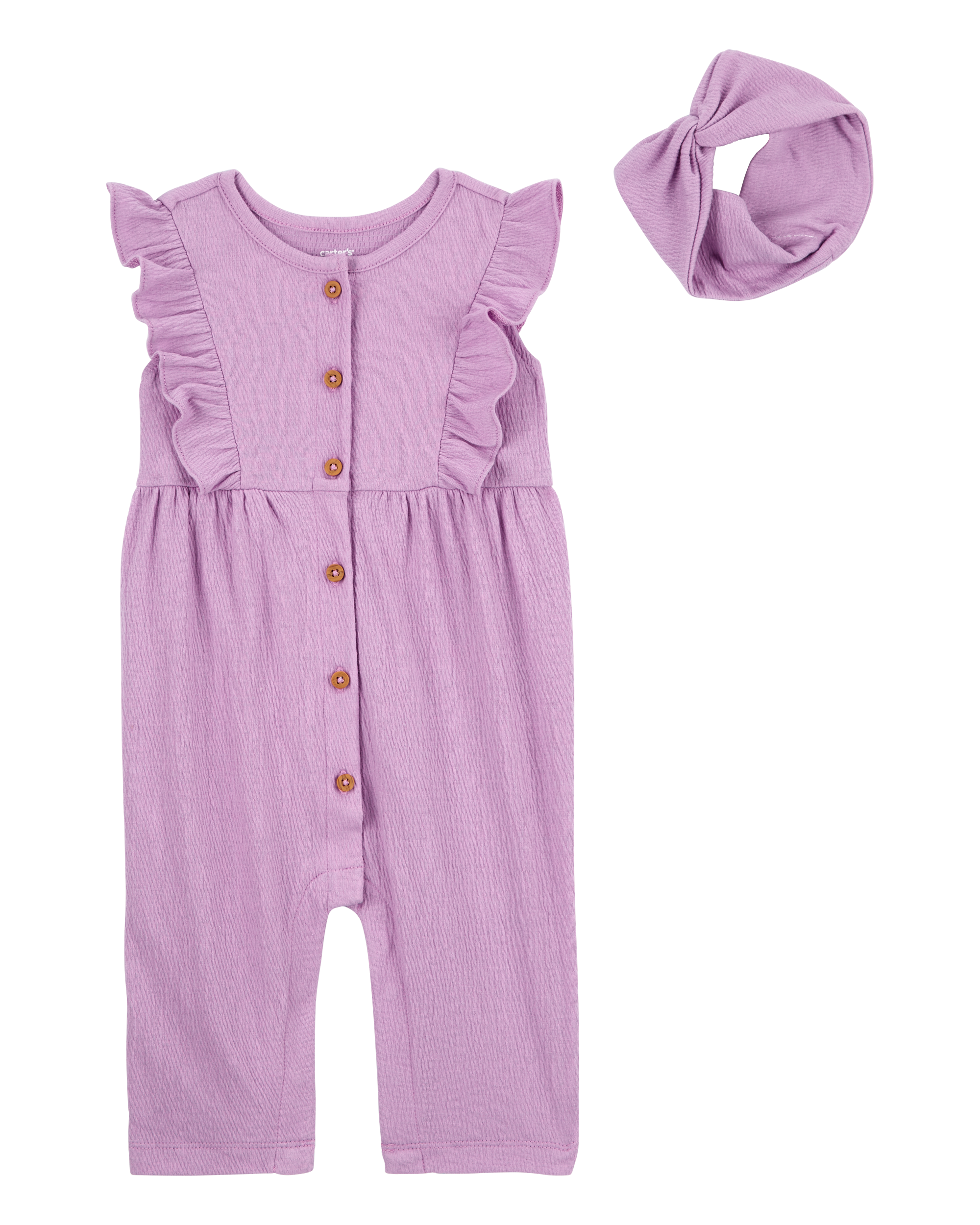 Carter's Baby 2-Piece Jumpsuit & Headwrap Set