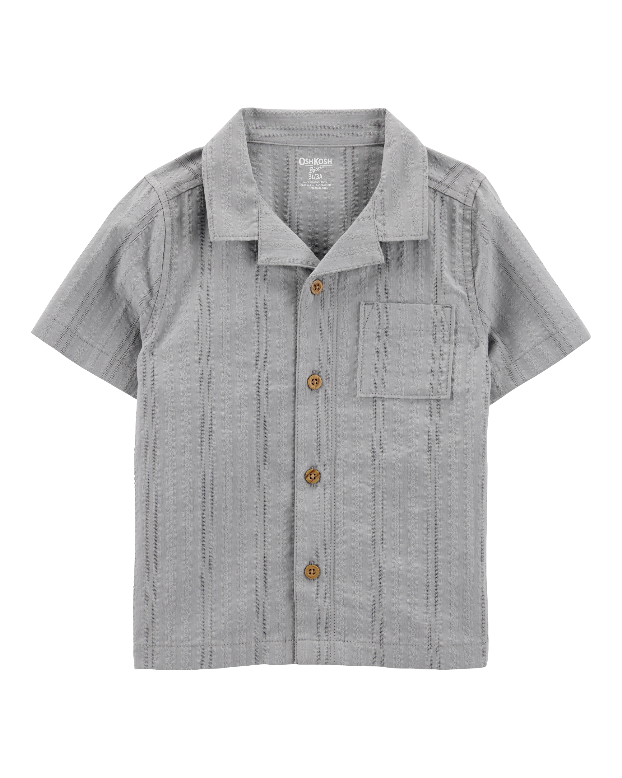 Carter's Baby 2-Piece Seersucker Button-Down Shirt & Drawstring Shorts Set - Grey